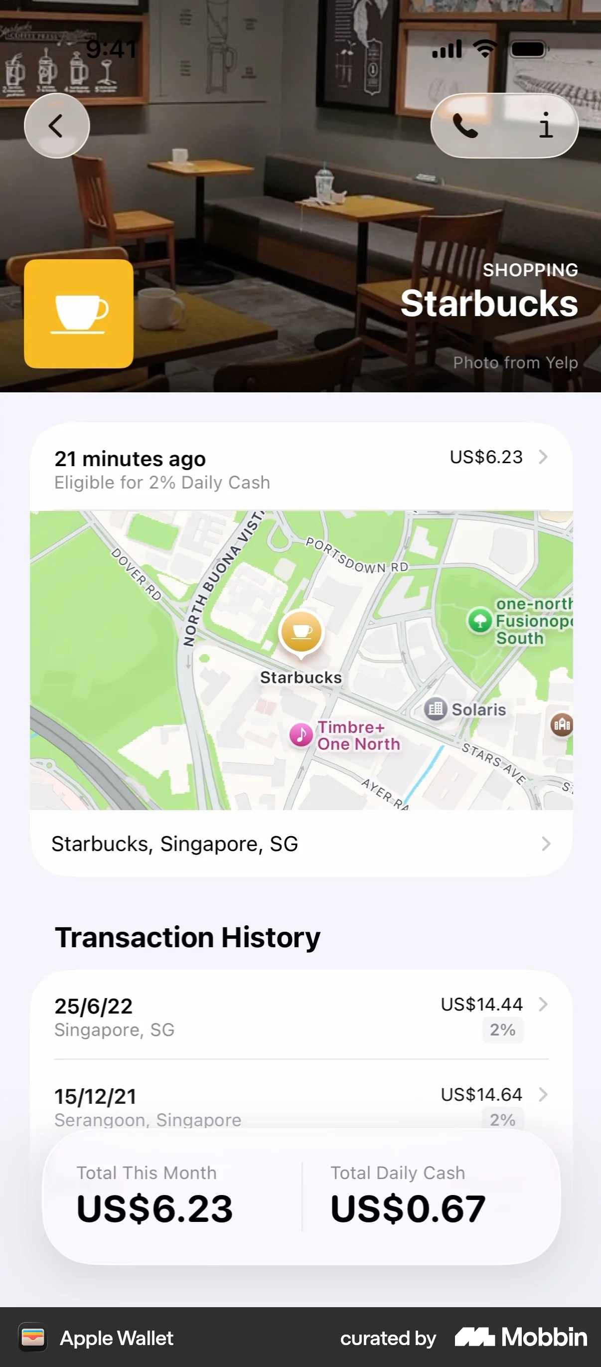 Apple Wallet iOS Mobile App Design screen