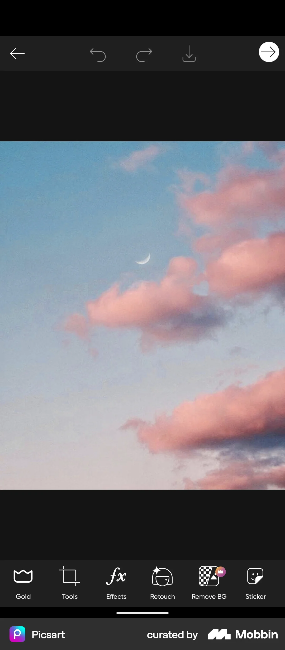 Picsart Android Media Editor screen