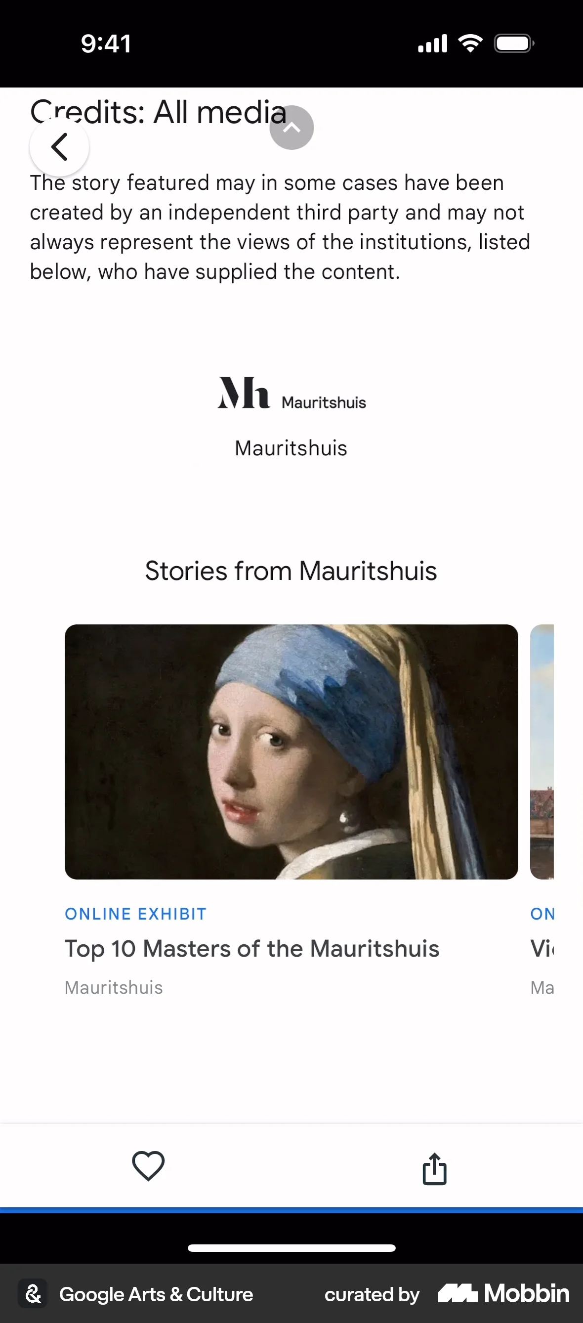 Google Arts & Culture screen