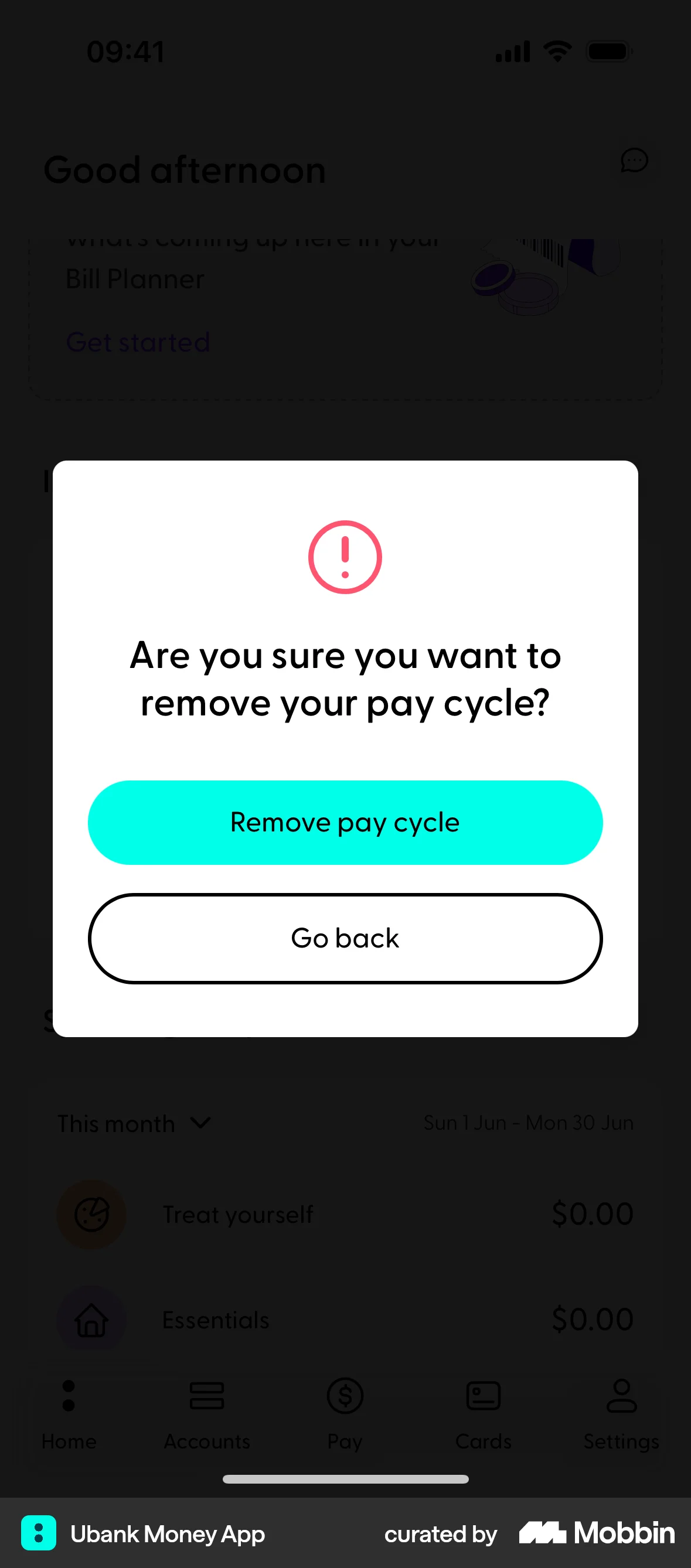 Ubank Money App iOS Confirmation screen