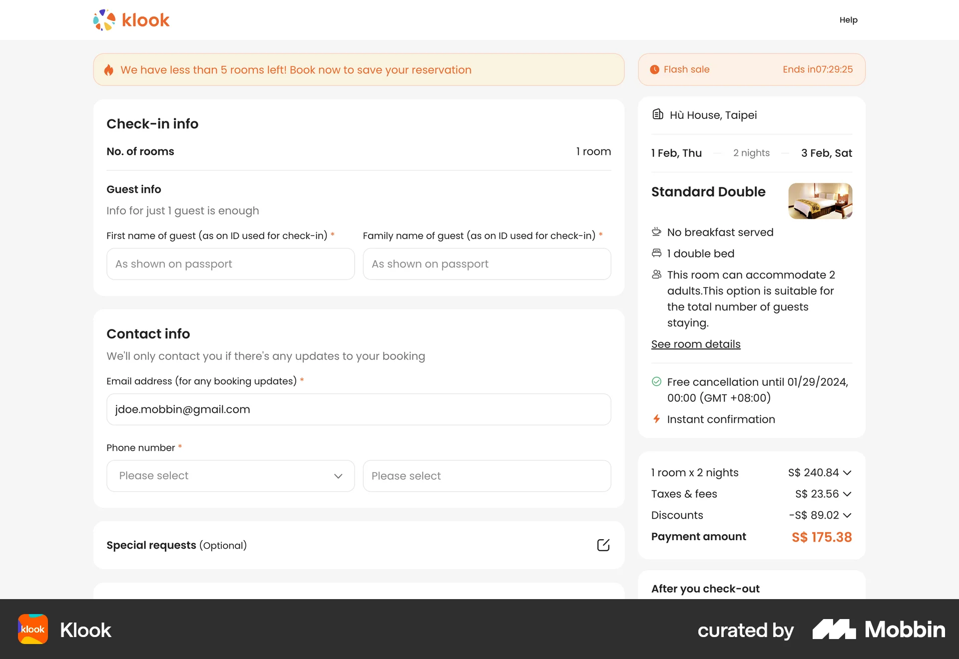 Klook Web Timer & Clock screen