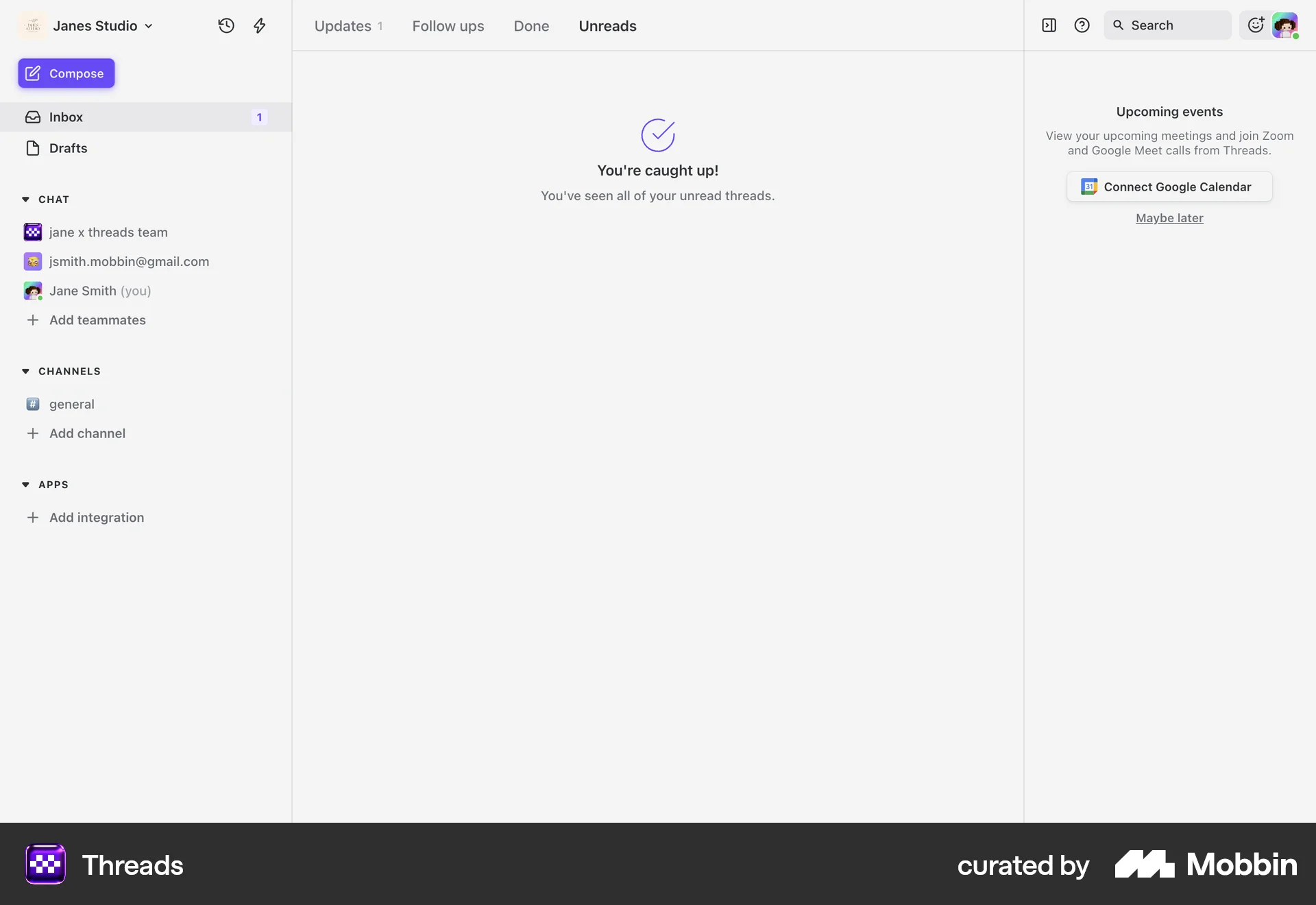 Threads Web Notifications screen