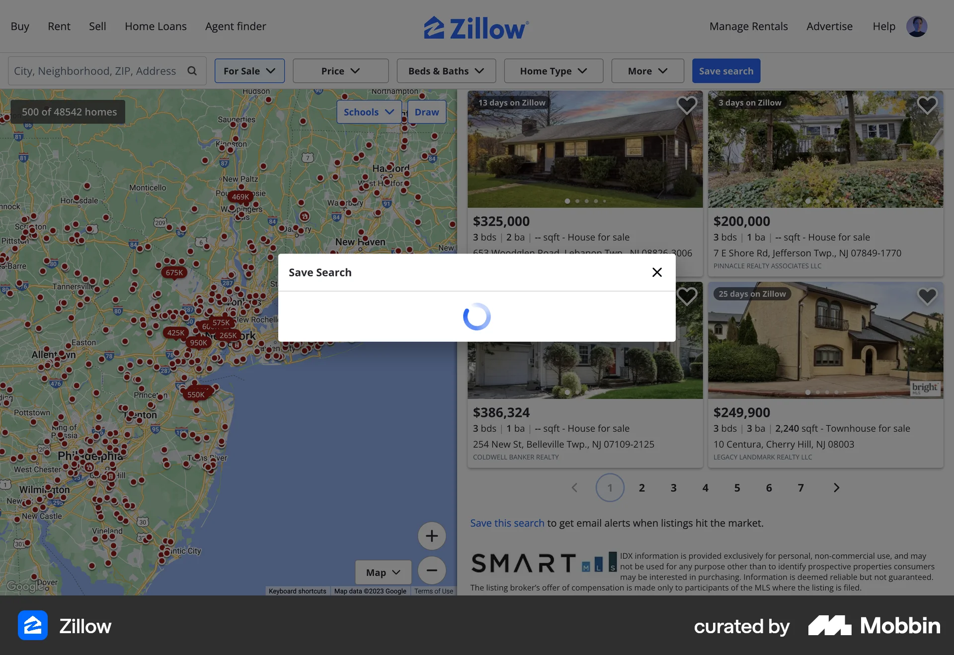 Zillow Web Real Estate App screen