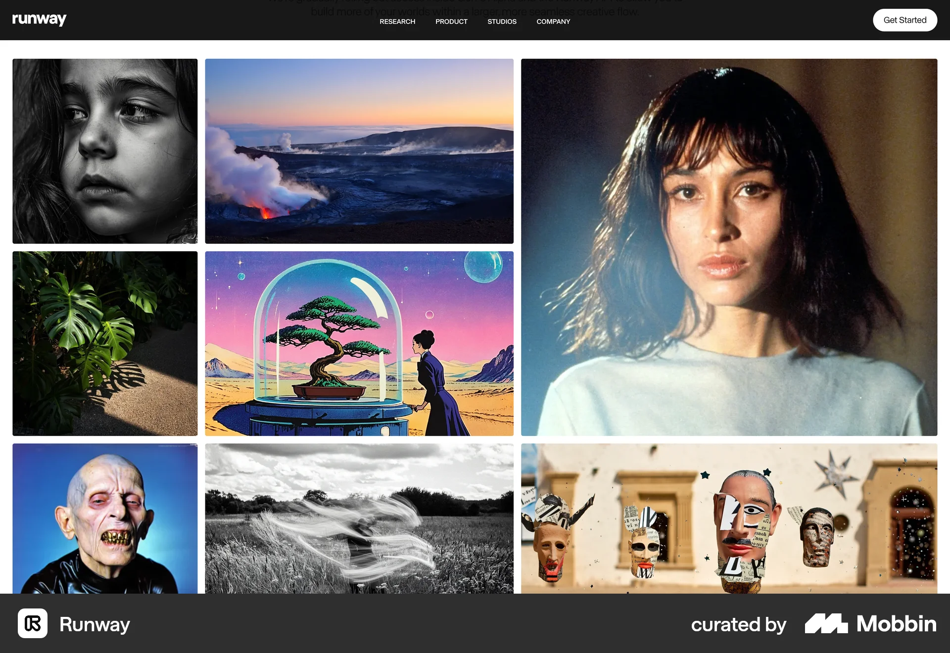 Runway Web screen containing Gallery UI element