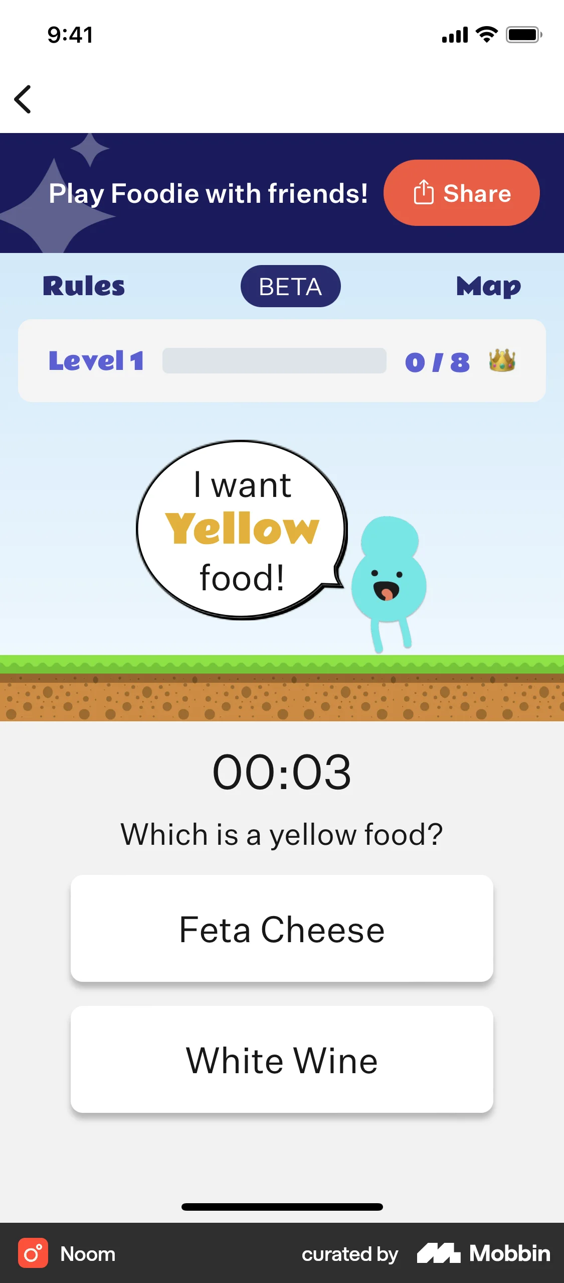 Noom iOS Game UI screen