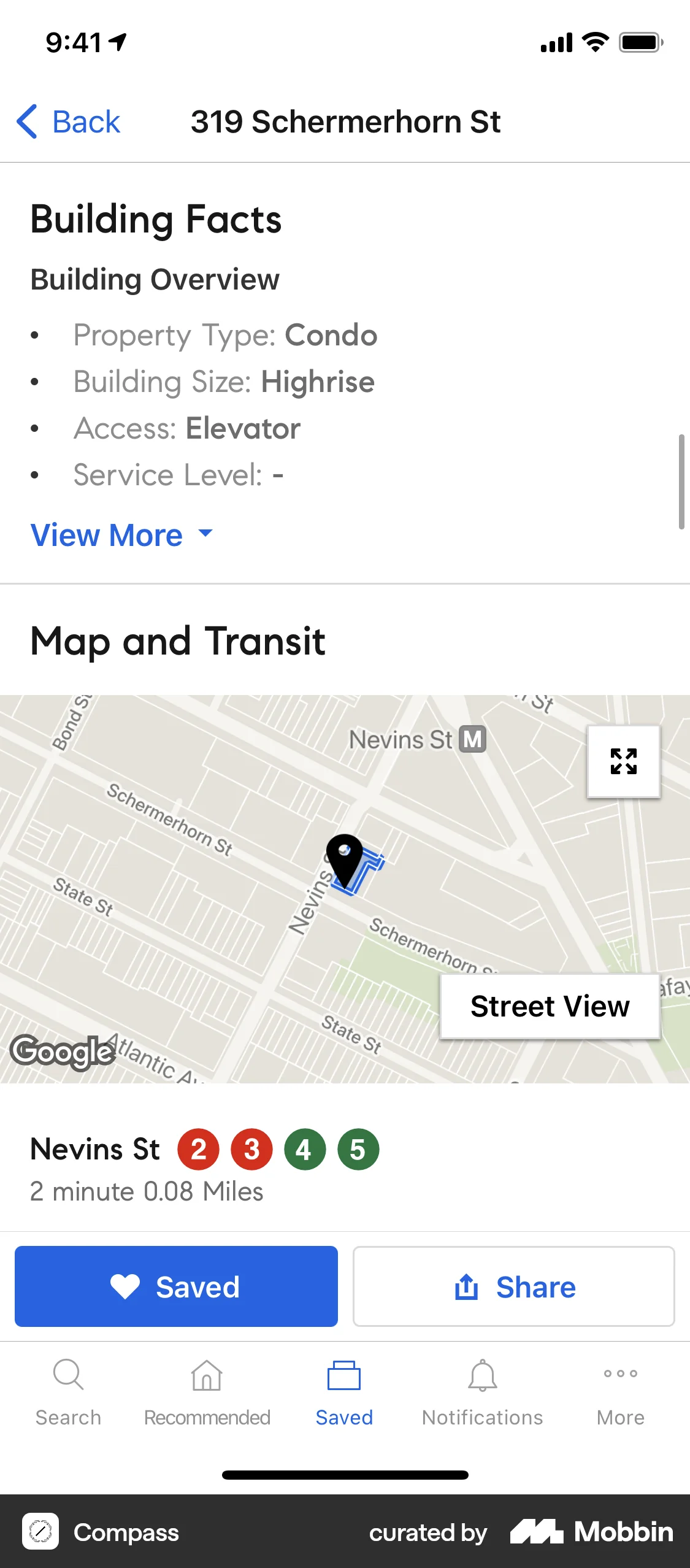 Compass iOS Real Estate App screen