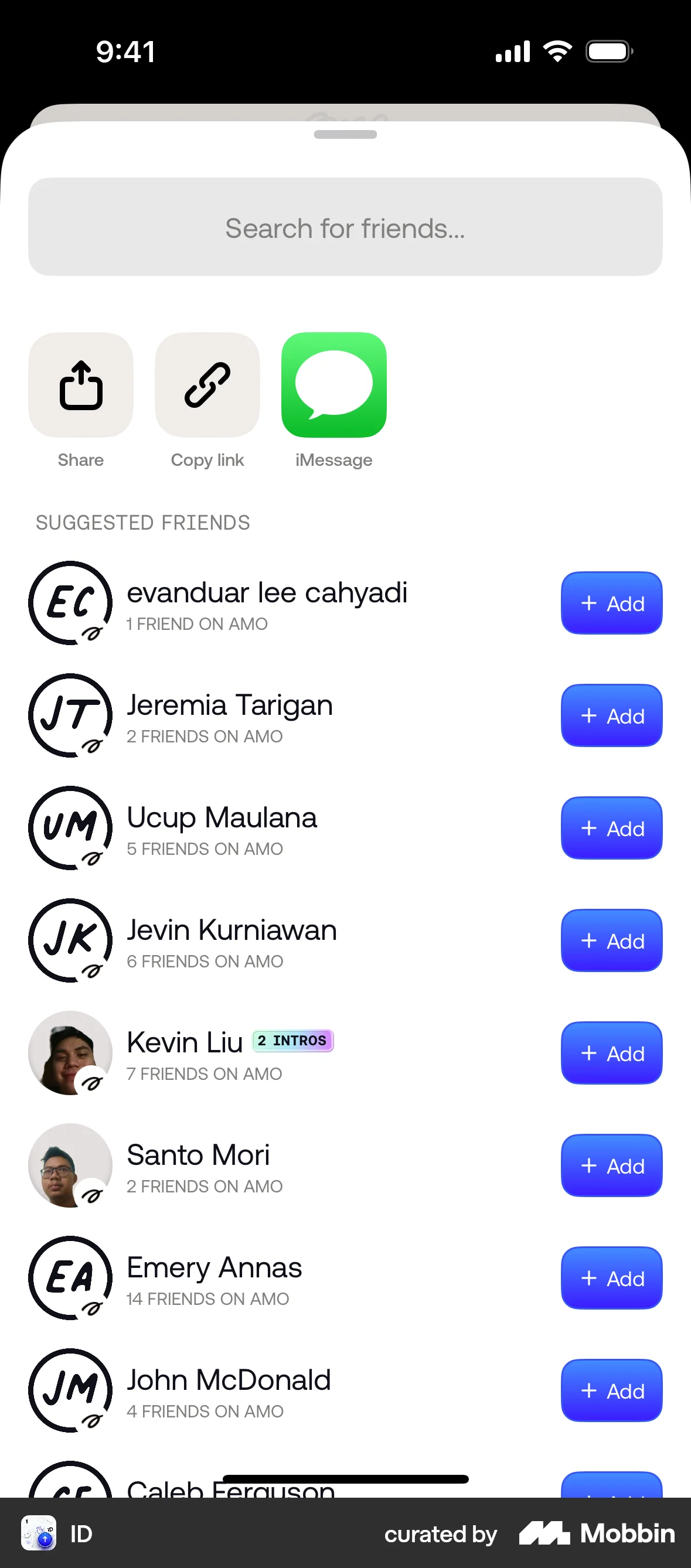 ID iOS Invite Teammates screen