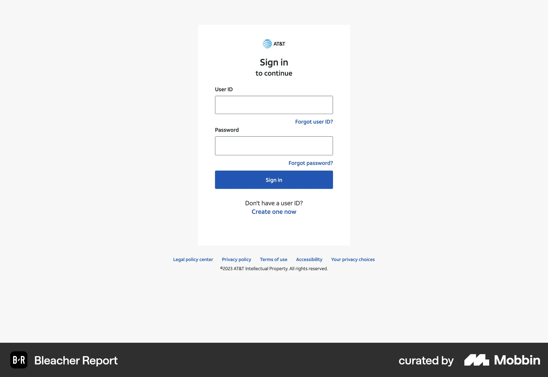 Bleacher Report Web Sports App screen