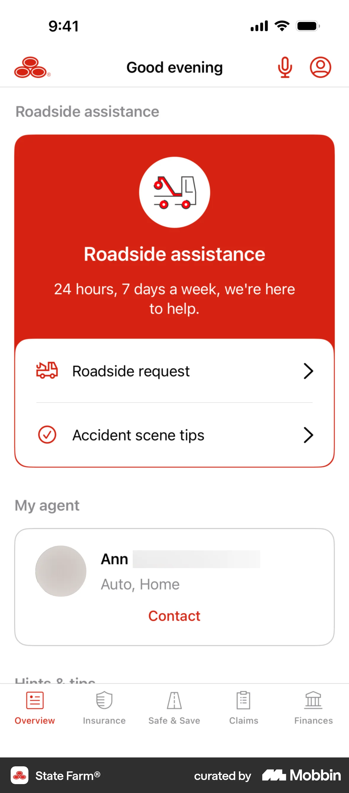 State Farm iOS Mobile App Design screen