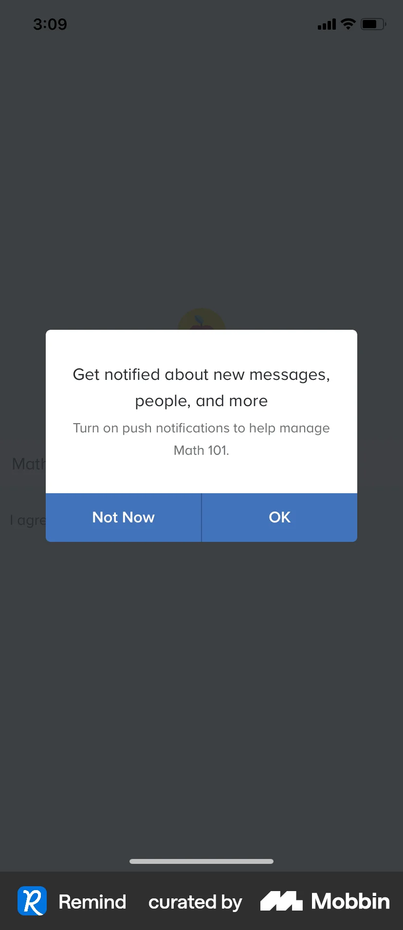 Remind iOS Permission screen