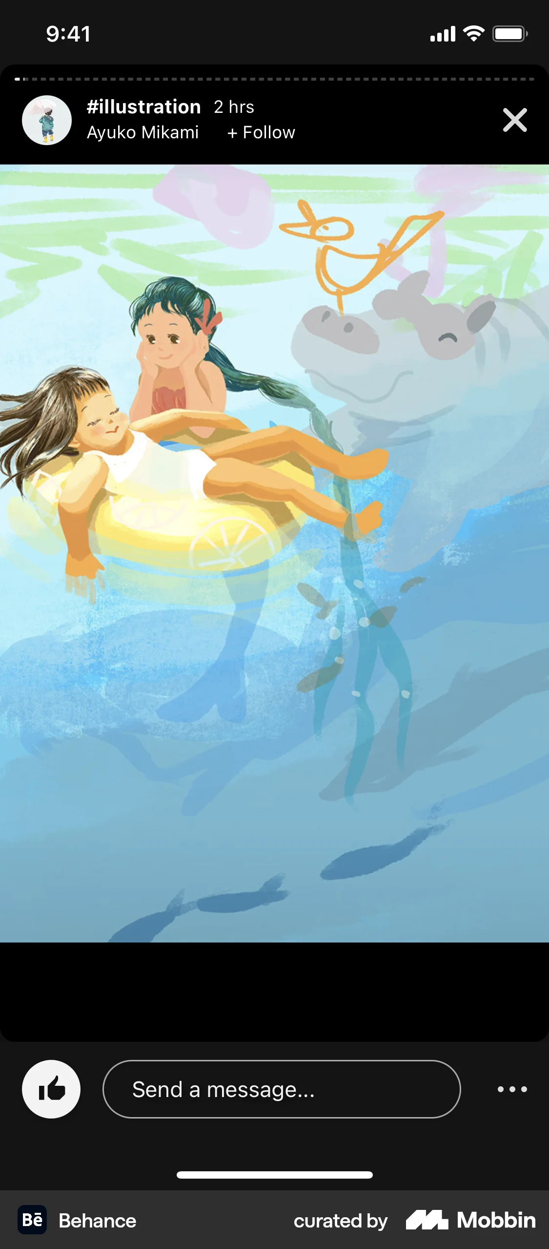 Behance iOS Stories screen