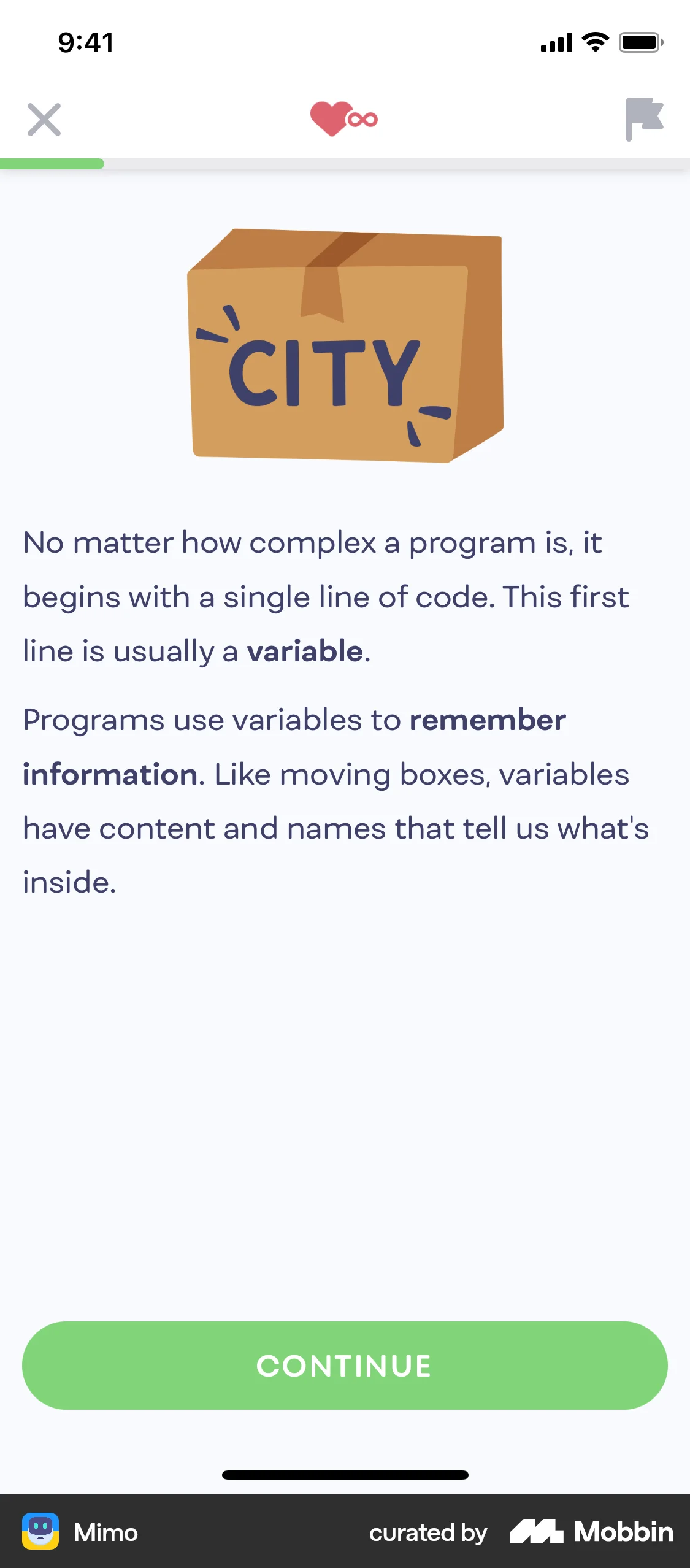 Mimo iOS Other Content screen
