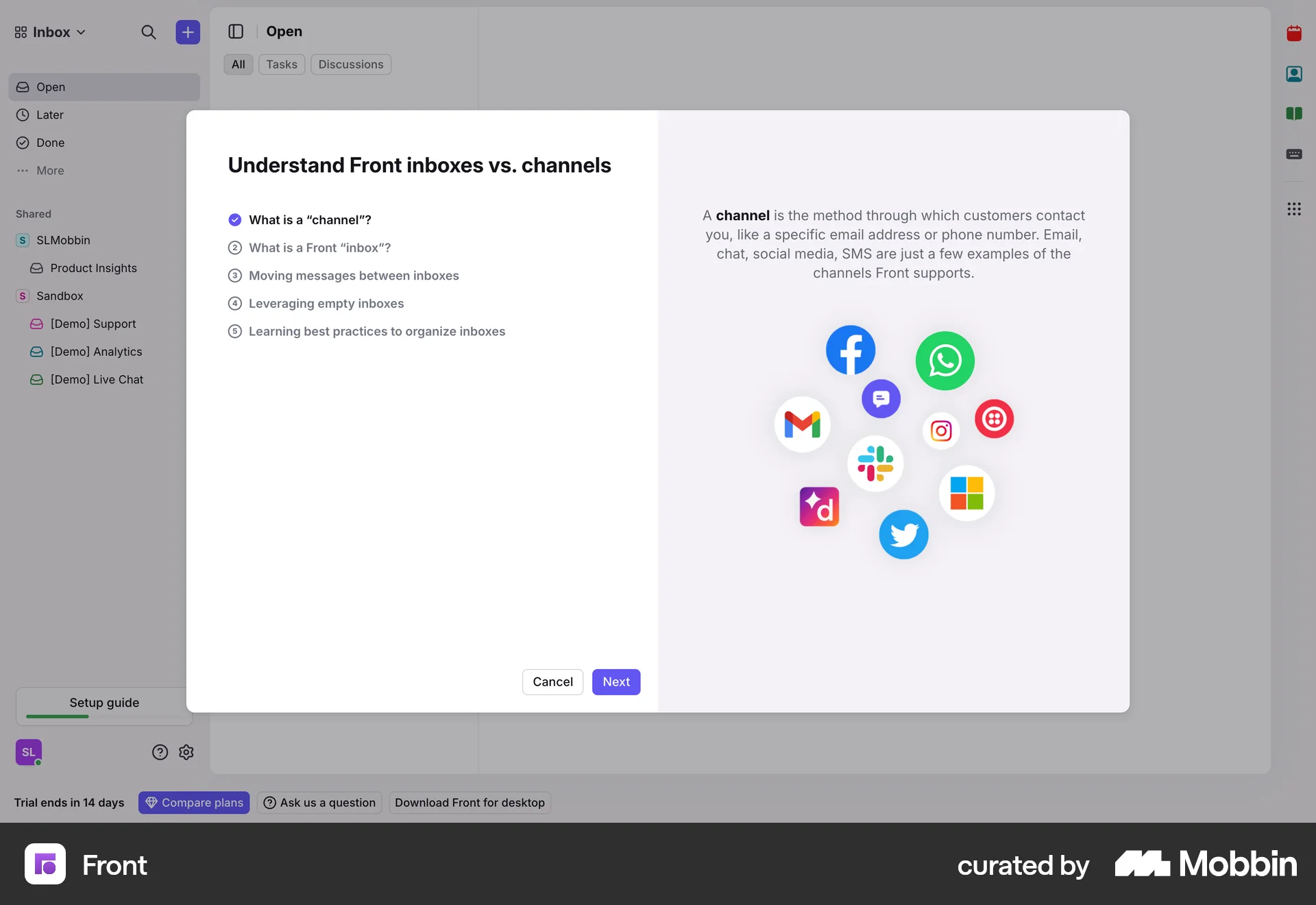 Front Web screen containing Modal UI UI element