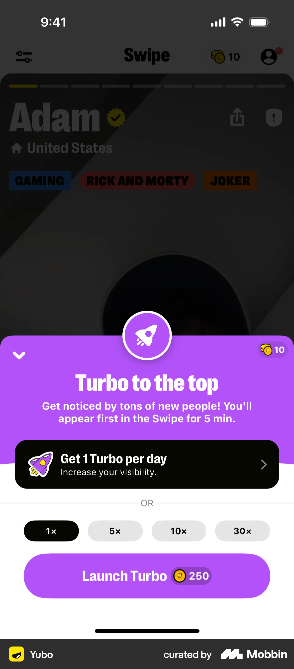 Yubo iOS Communication App screen