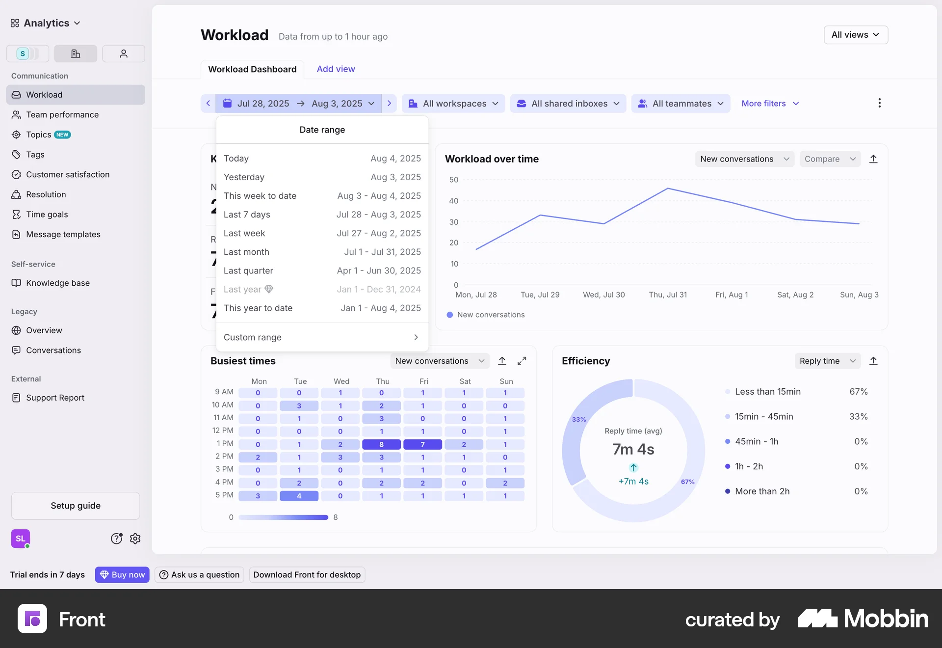 Front Web Filter & Sort screen
