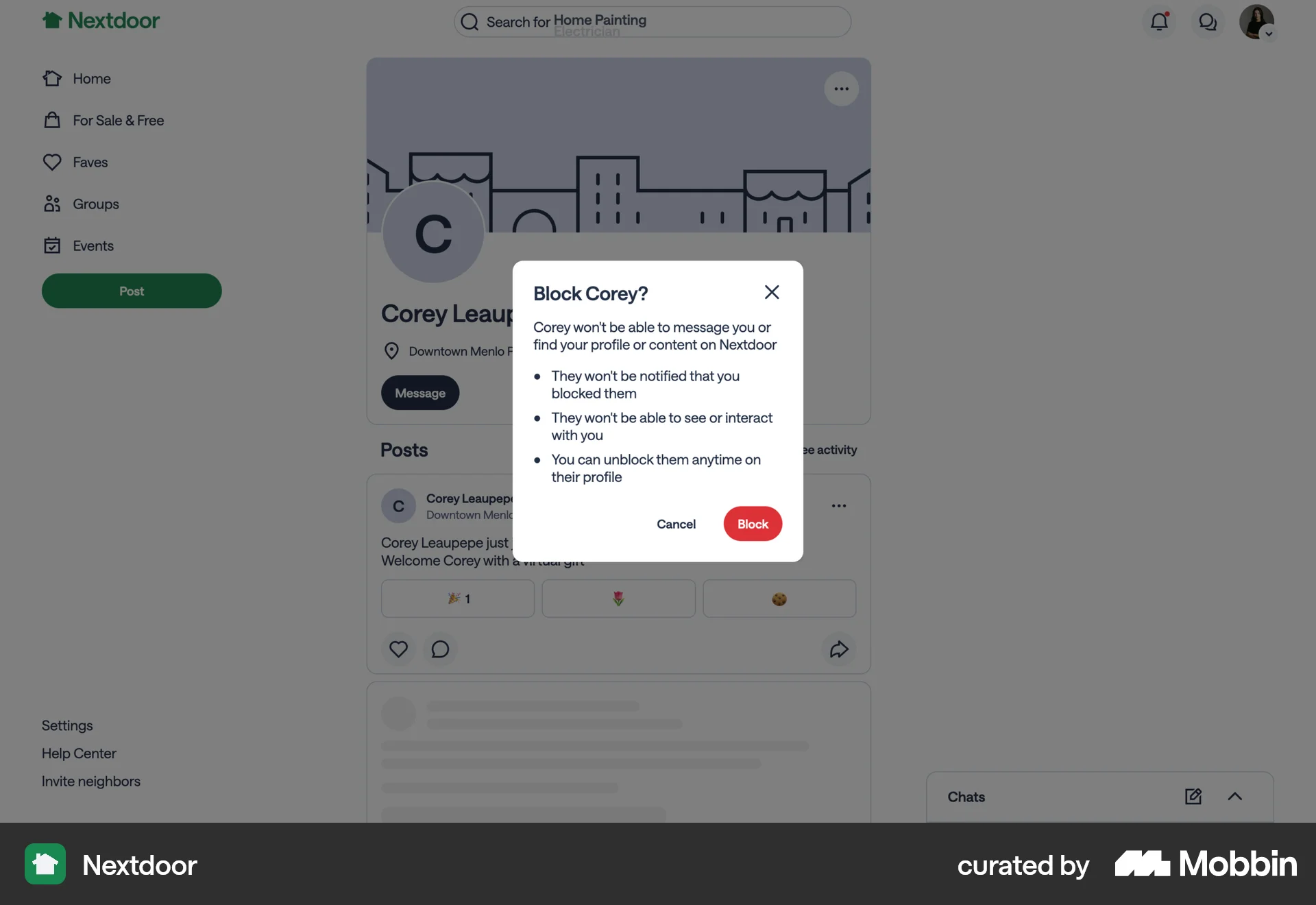 Nextdoor Web Ban & Block screen