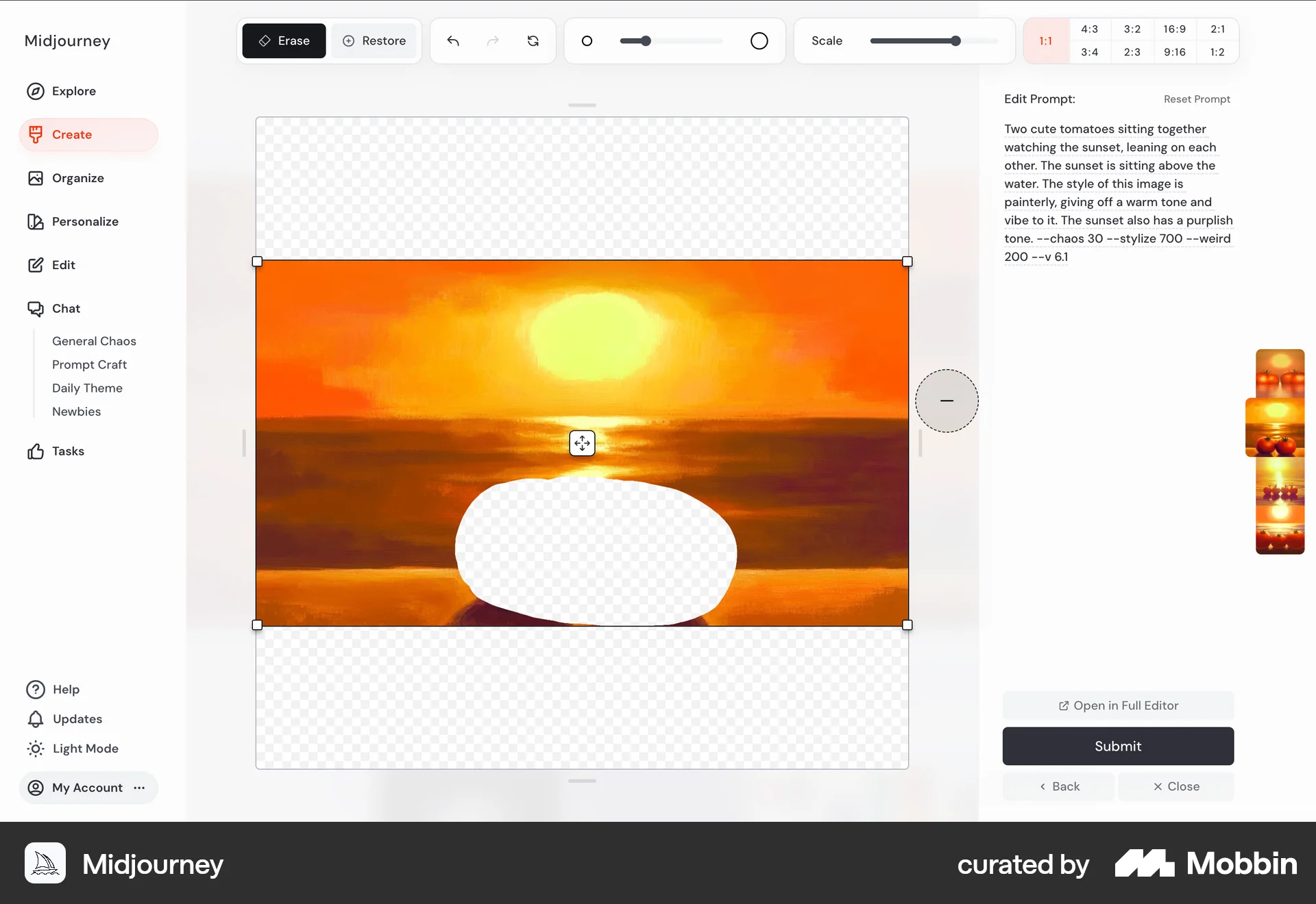 Midjourney Web Draw & Annotate screen