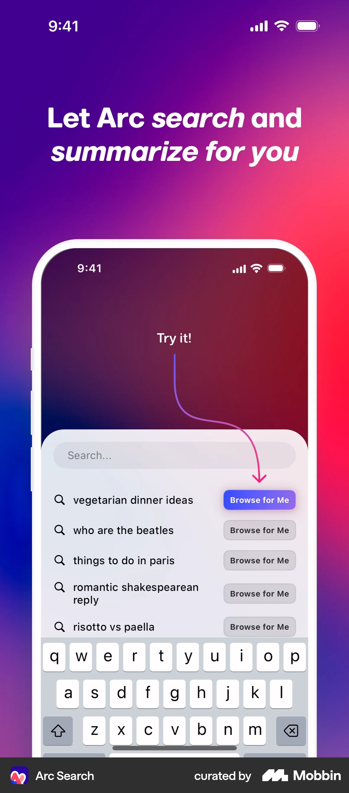 Arc Search iOS Screen | Mobbin
