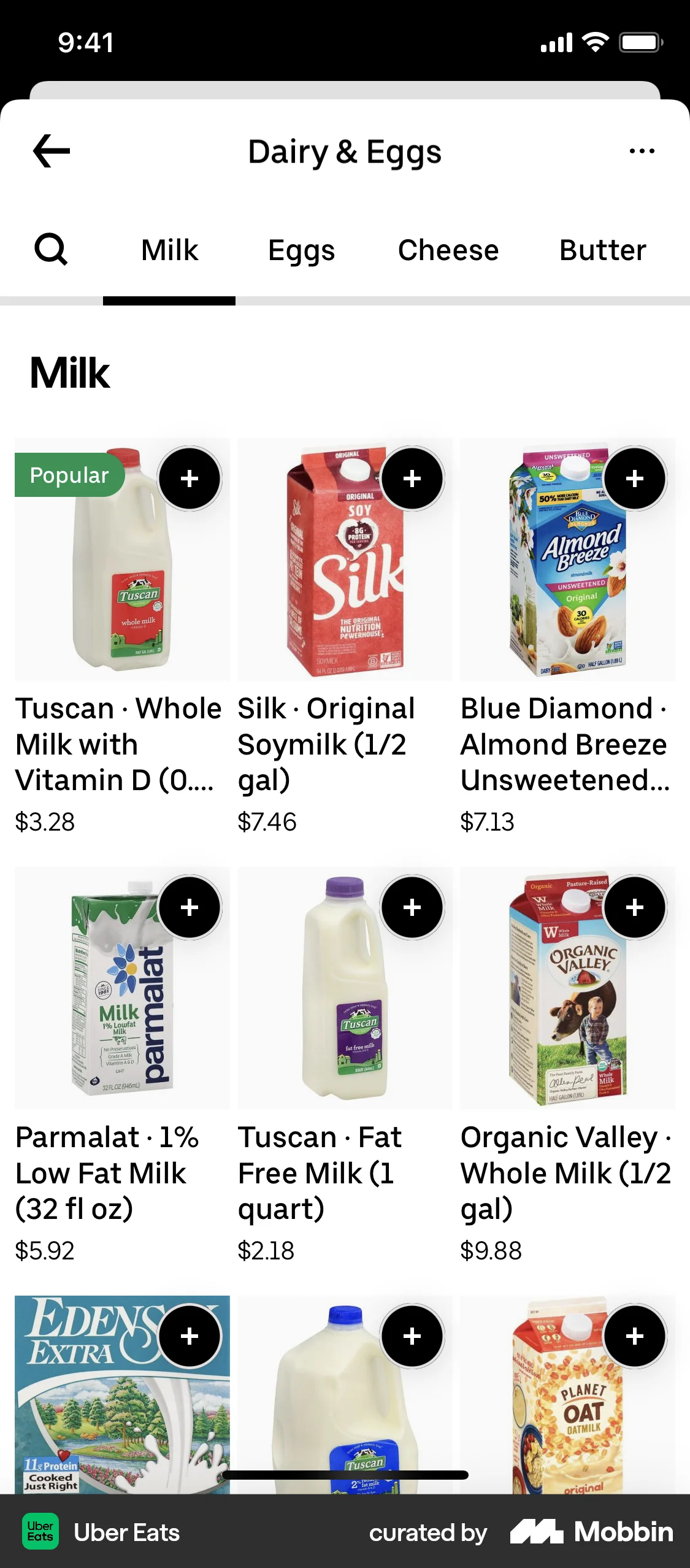 Uber Eats iOS screen containing Gallery UI element