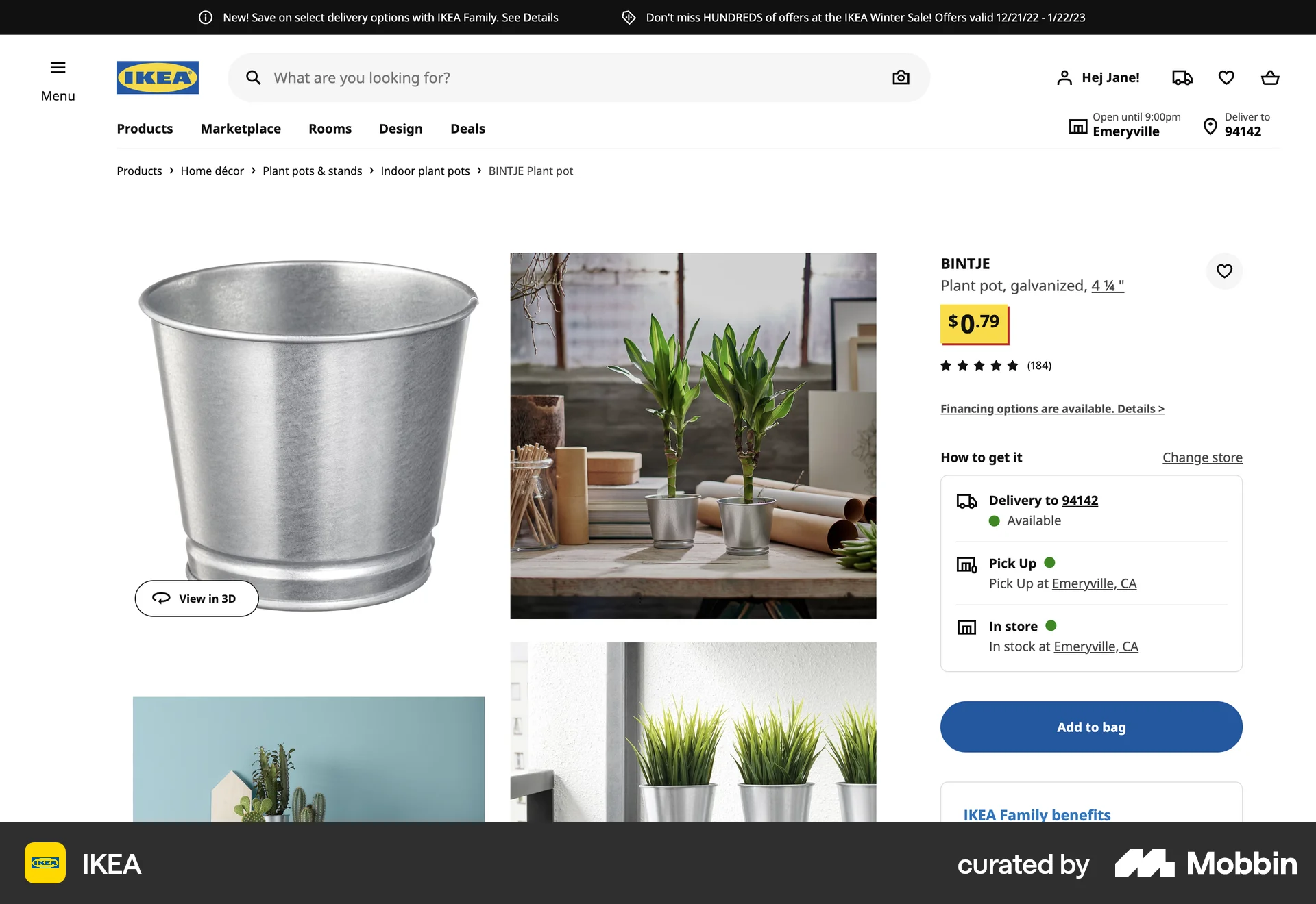 IKEA Web Product Detail screen