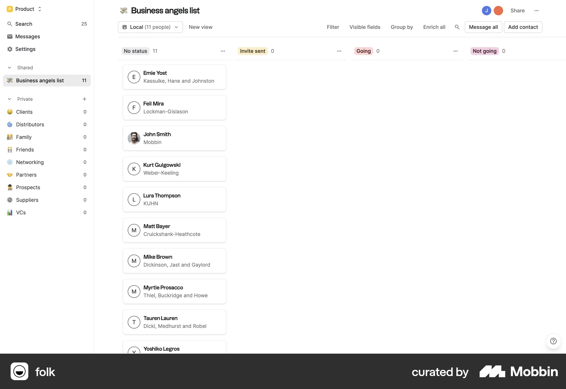 folk Web Kanban Board screen