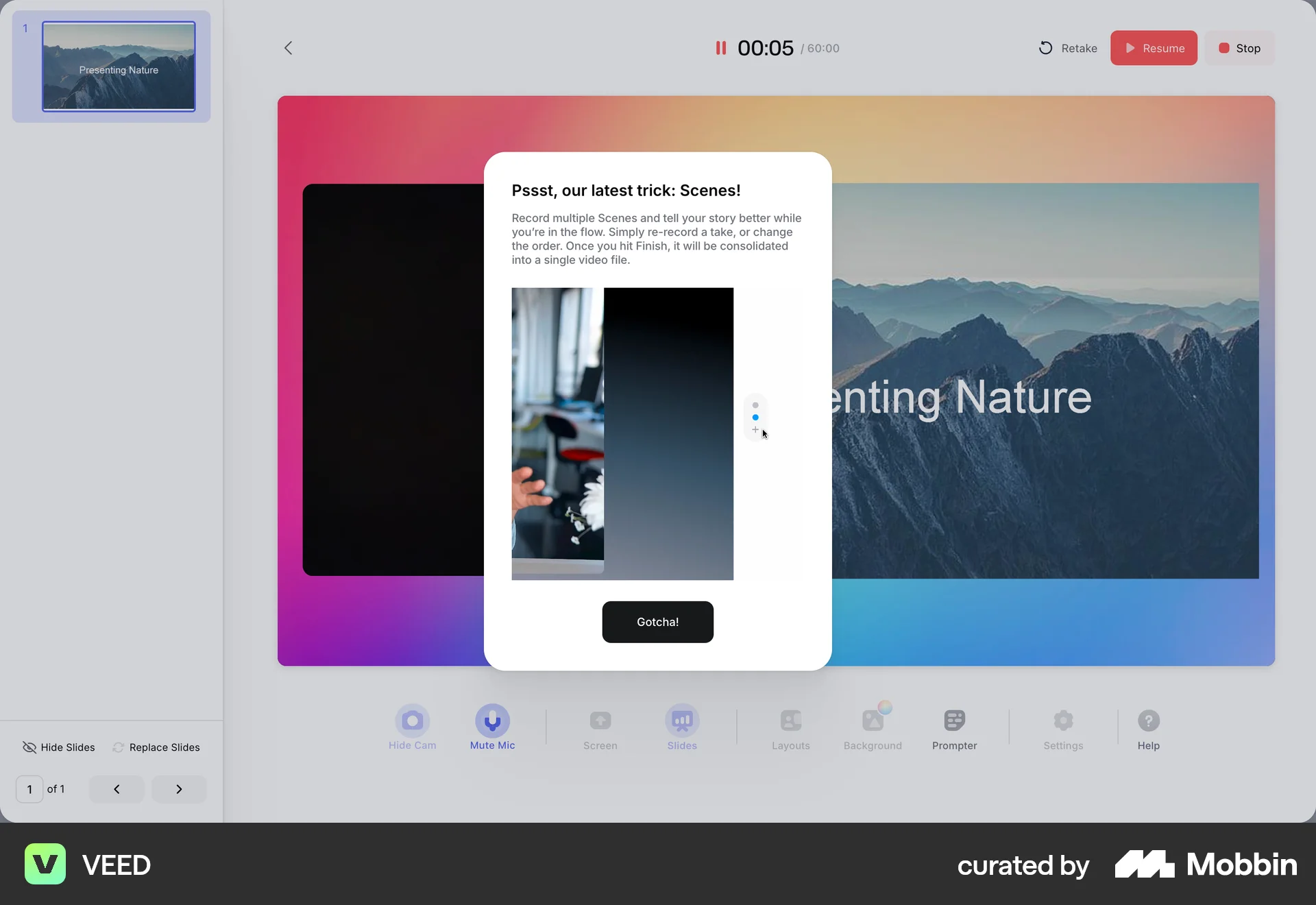 VEED Web screen containing Coach Marks UI element