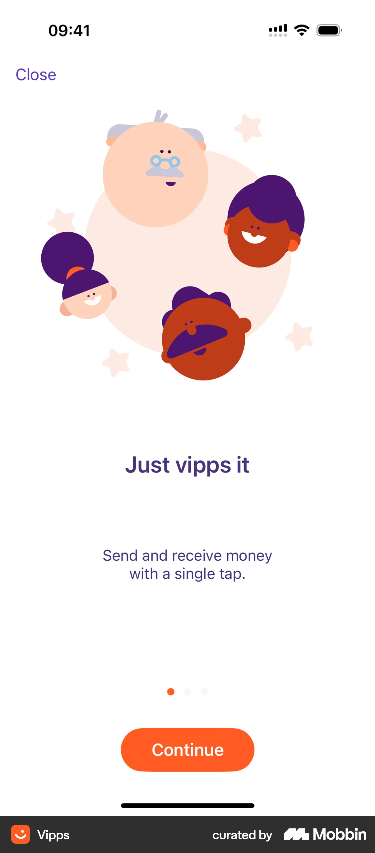 Vipps iOS Welcome & Get Started screen