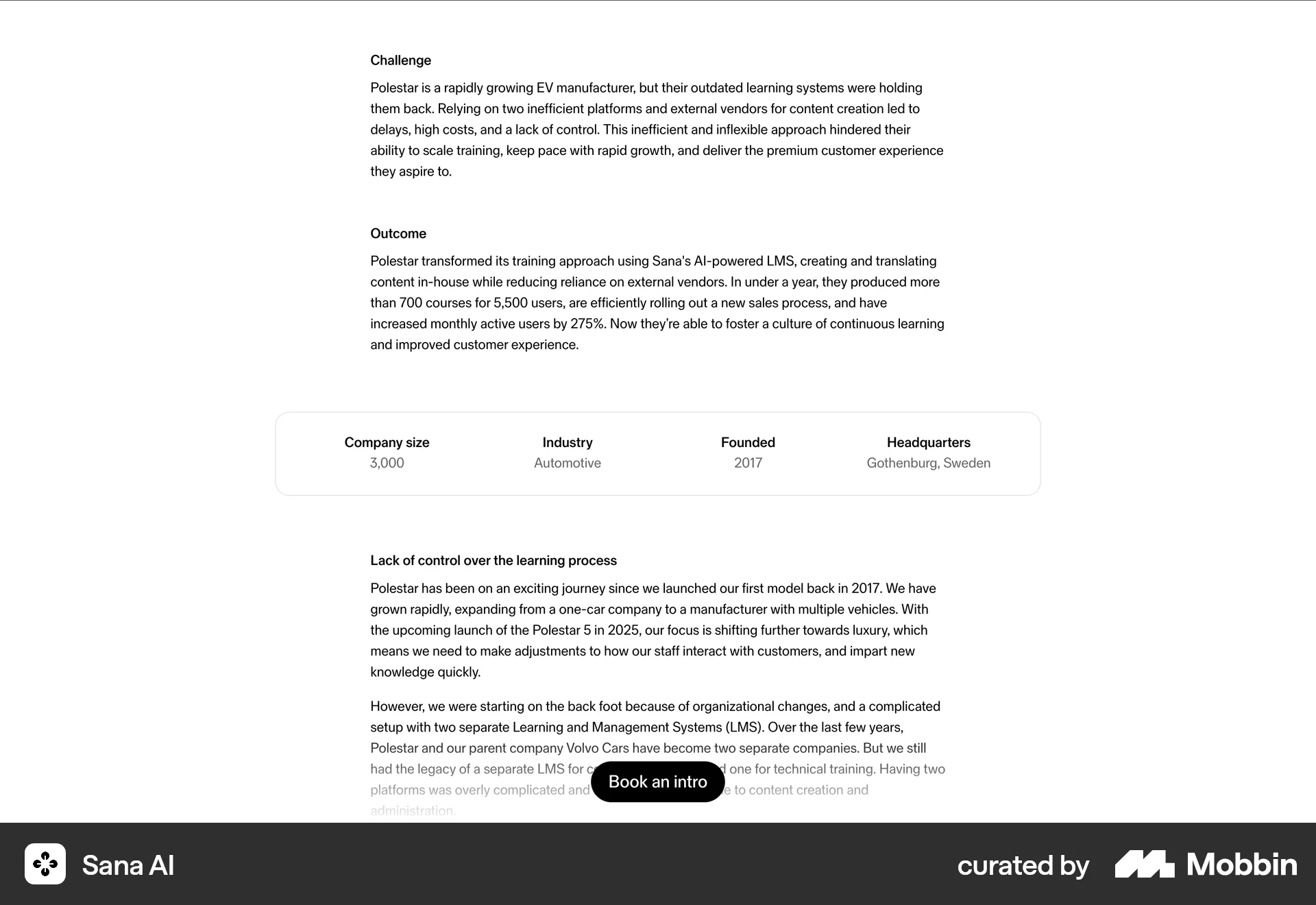 Sana AI Web screen containing Floating Action Button UI element