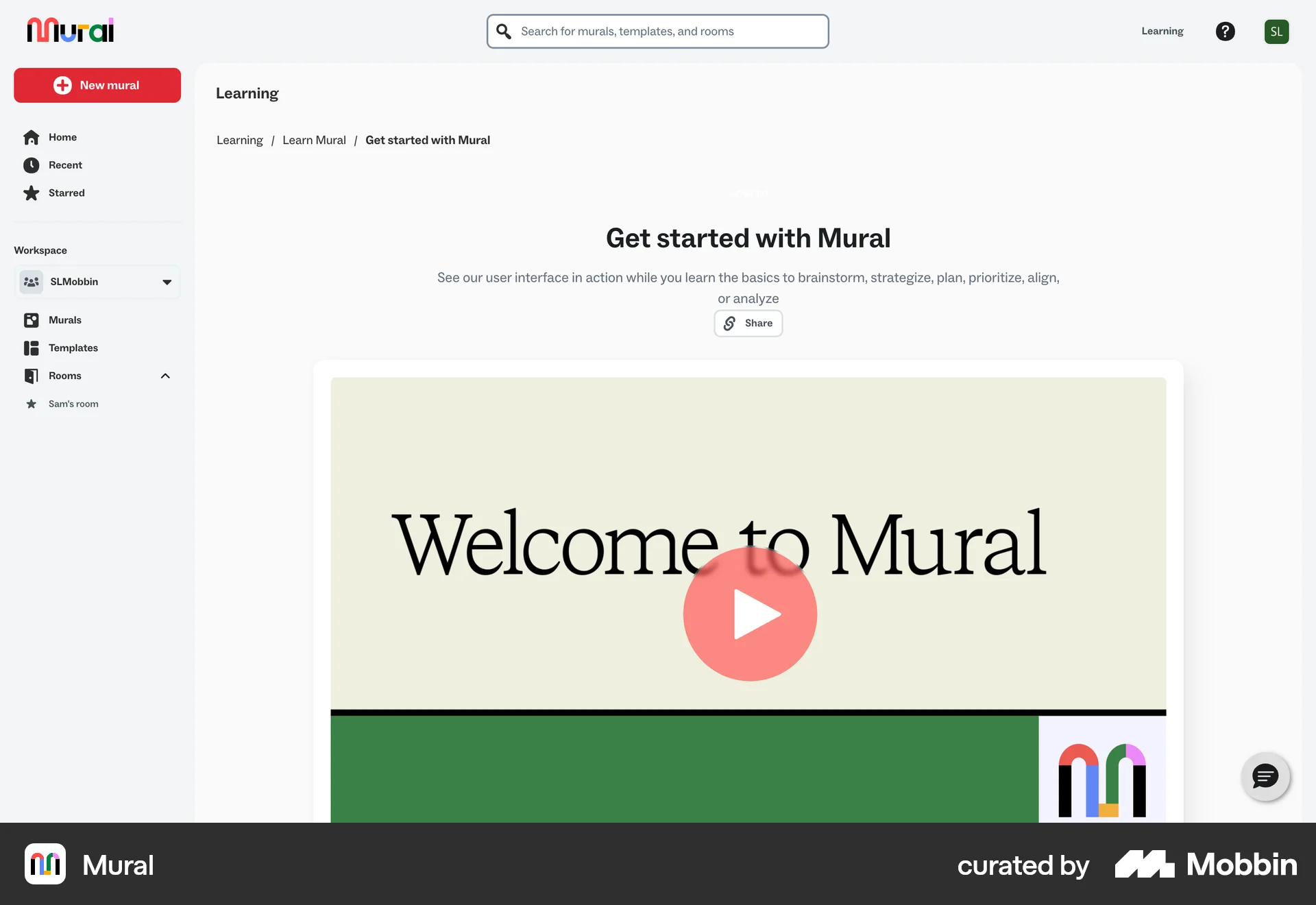 Mural Web Class & Lesson Detail screen