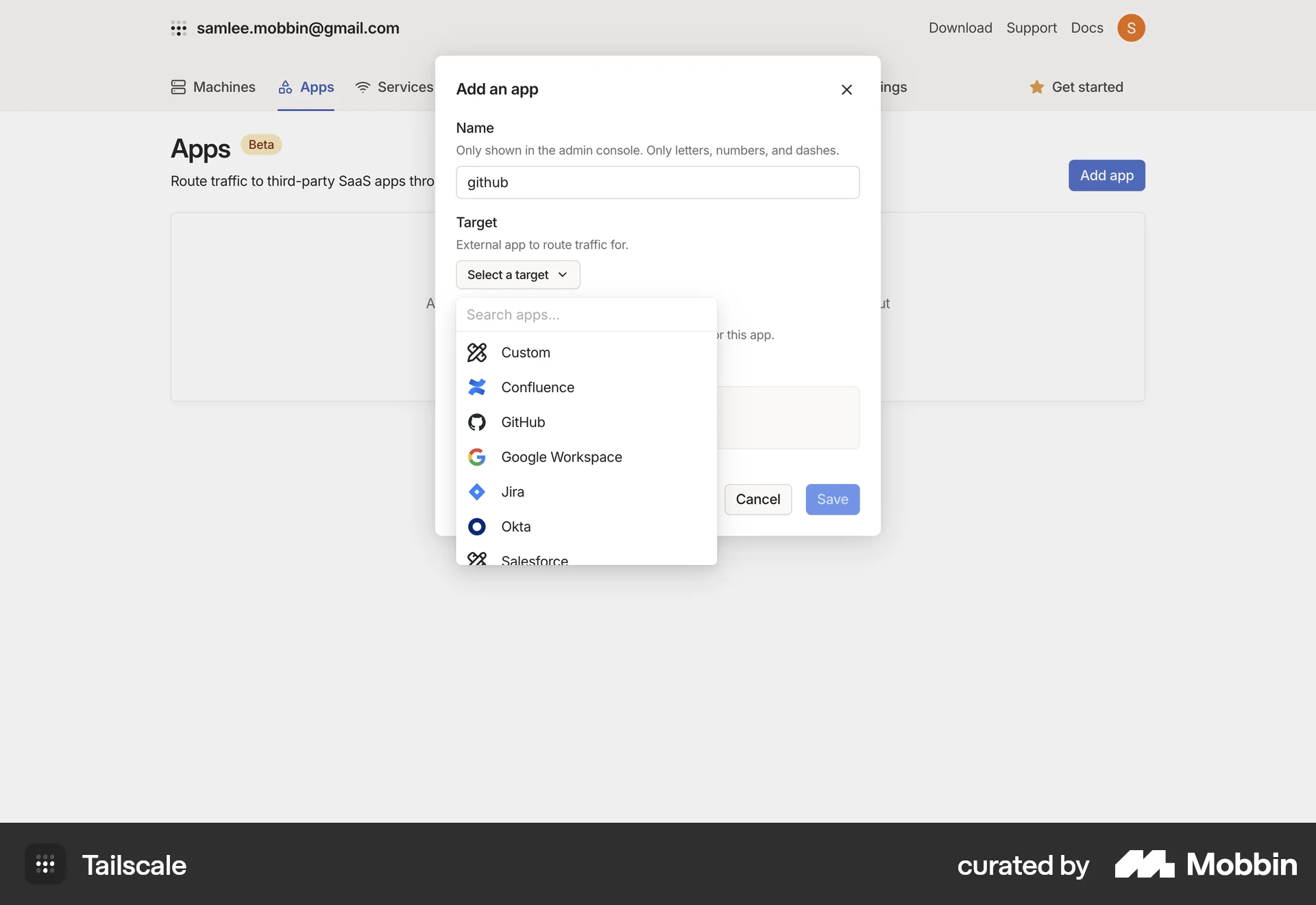 Tailscale Web Utilities App screen