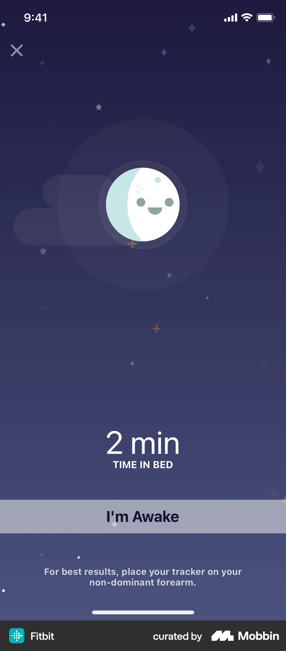 Fitbit iOS Timer & Clock screen