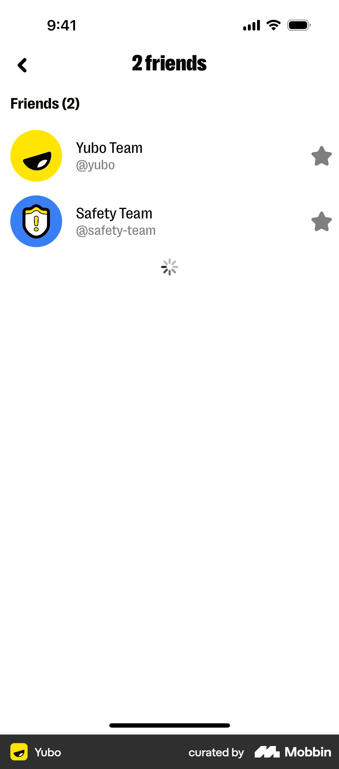 Yubo iOS Followers & Following screen