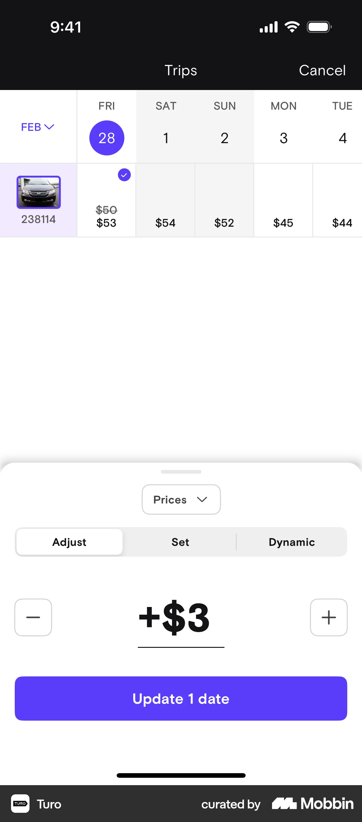 Turo iOS screen containing Text Field UI element