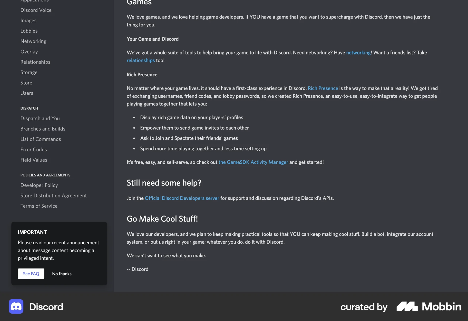 Discord Web screen containing Side Navigation UI element
