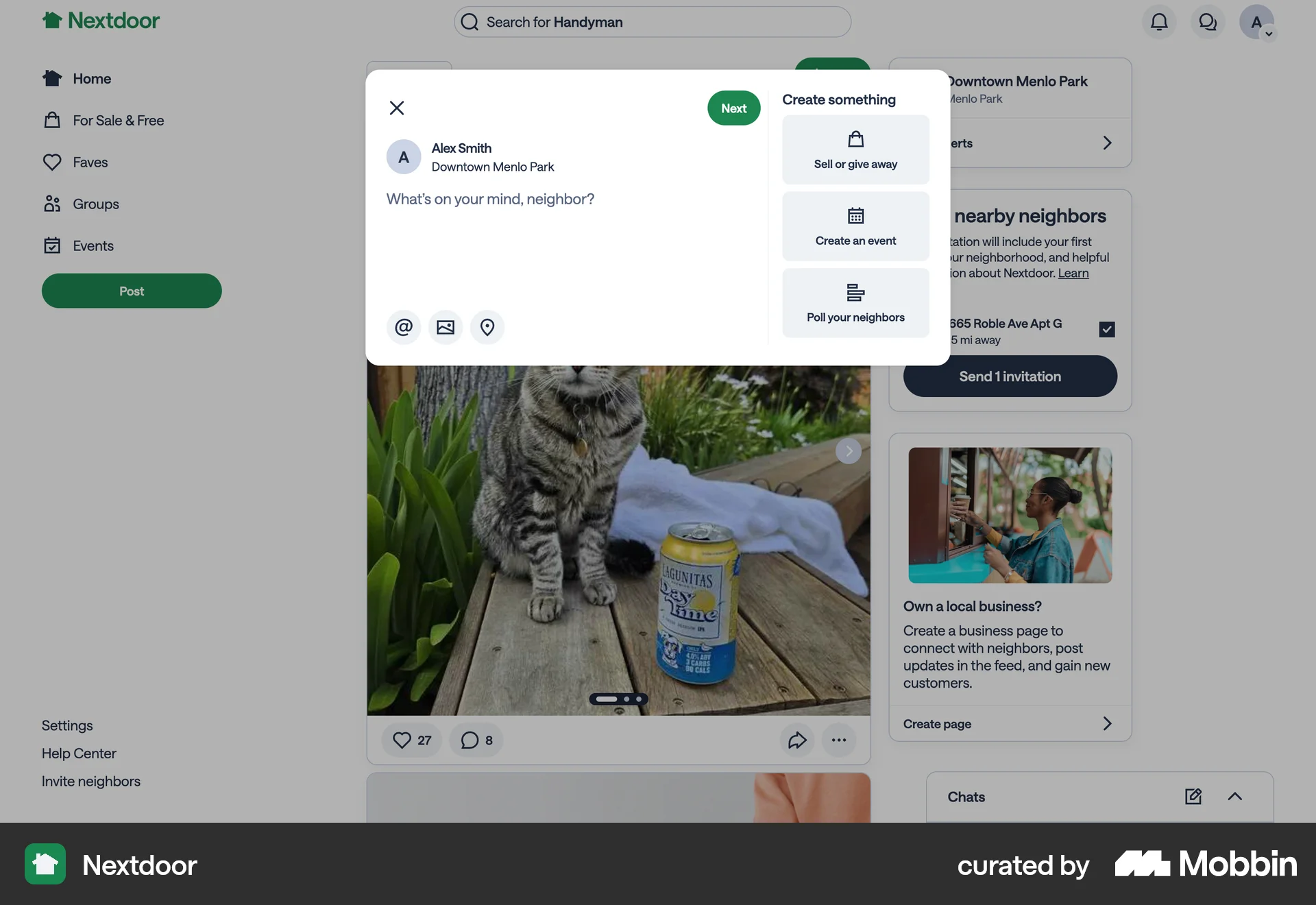 Nextdoor Web News App screen