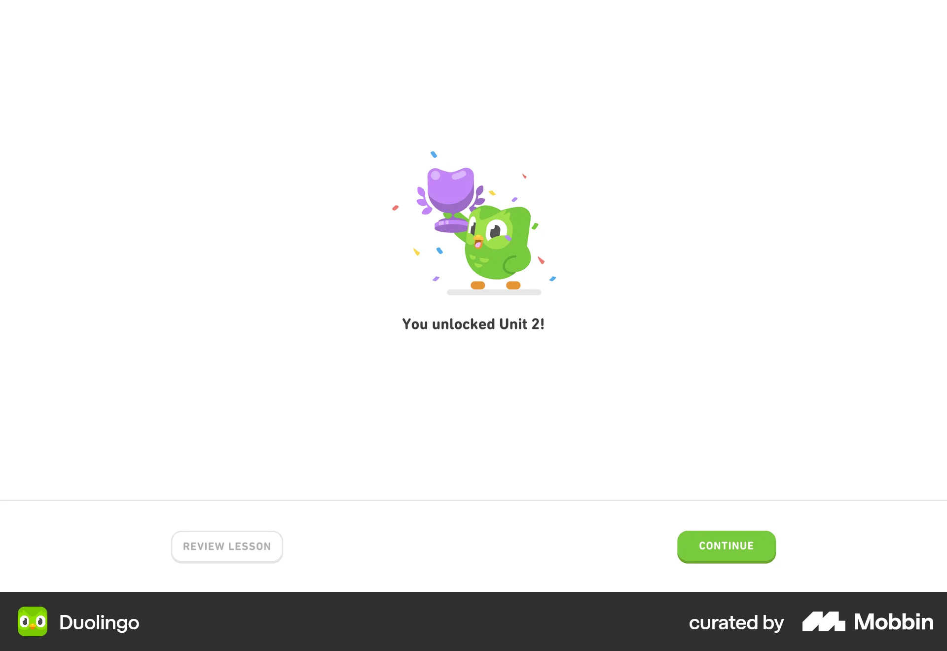 Duolingo Web Achievements & Awards screen