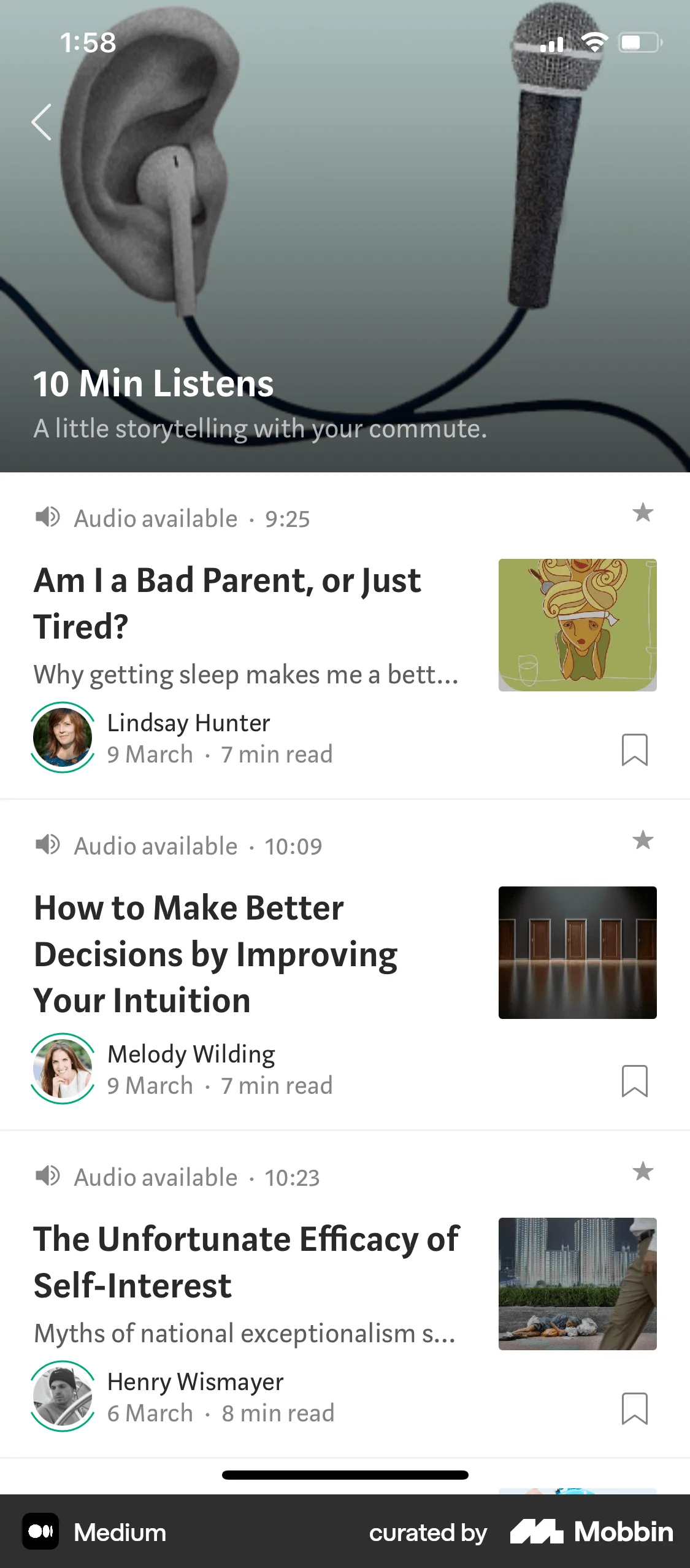Medium iOS Post Detail screen