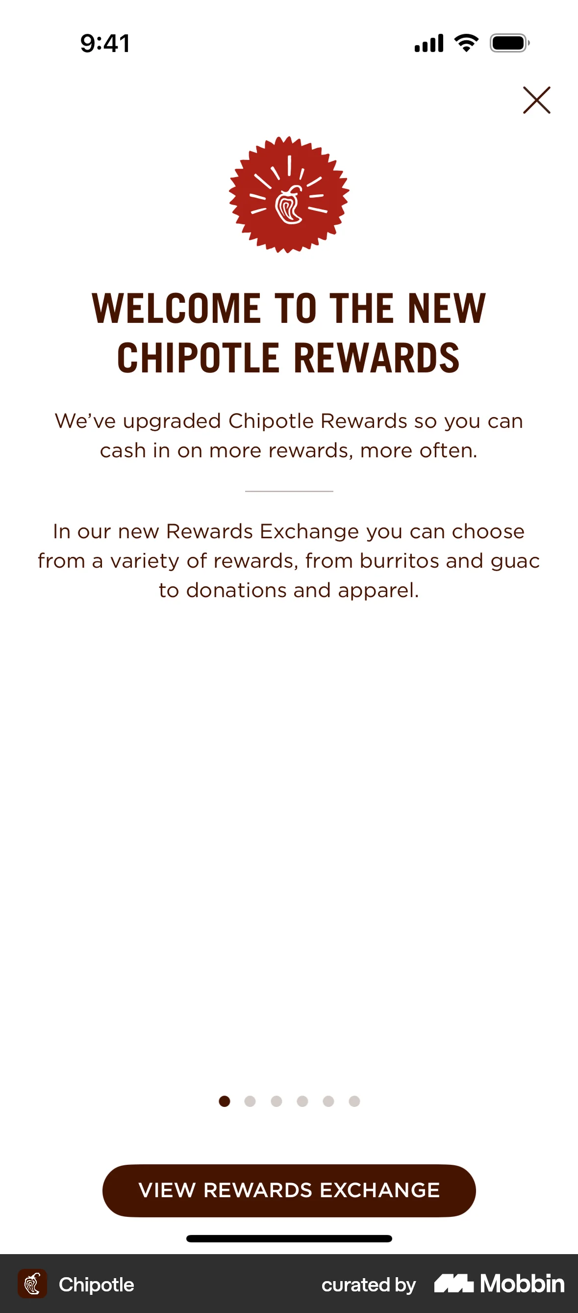 Chipotle iOS screen containing Divider UI element