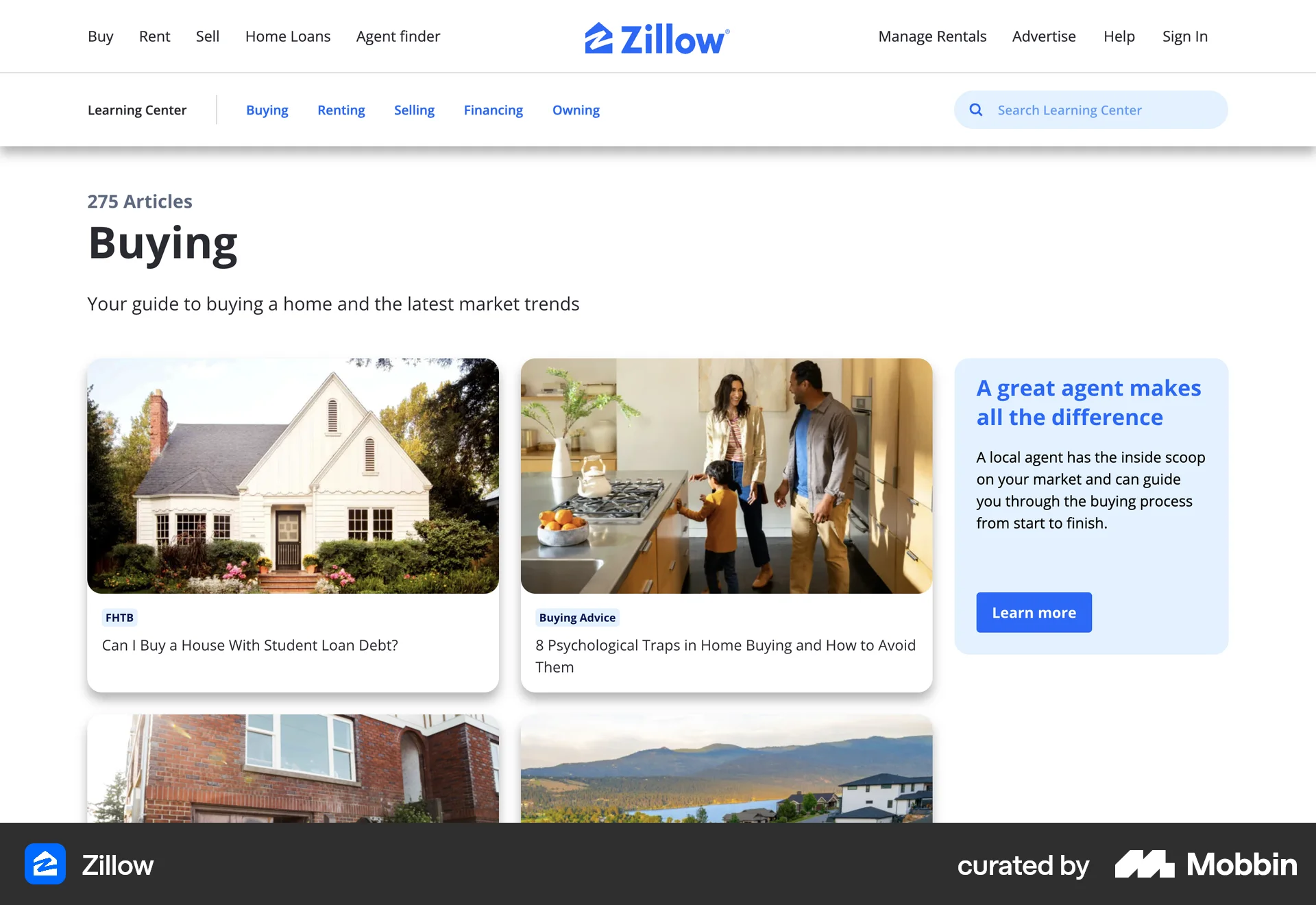 Zillow Web screen containing Badge UI element