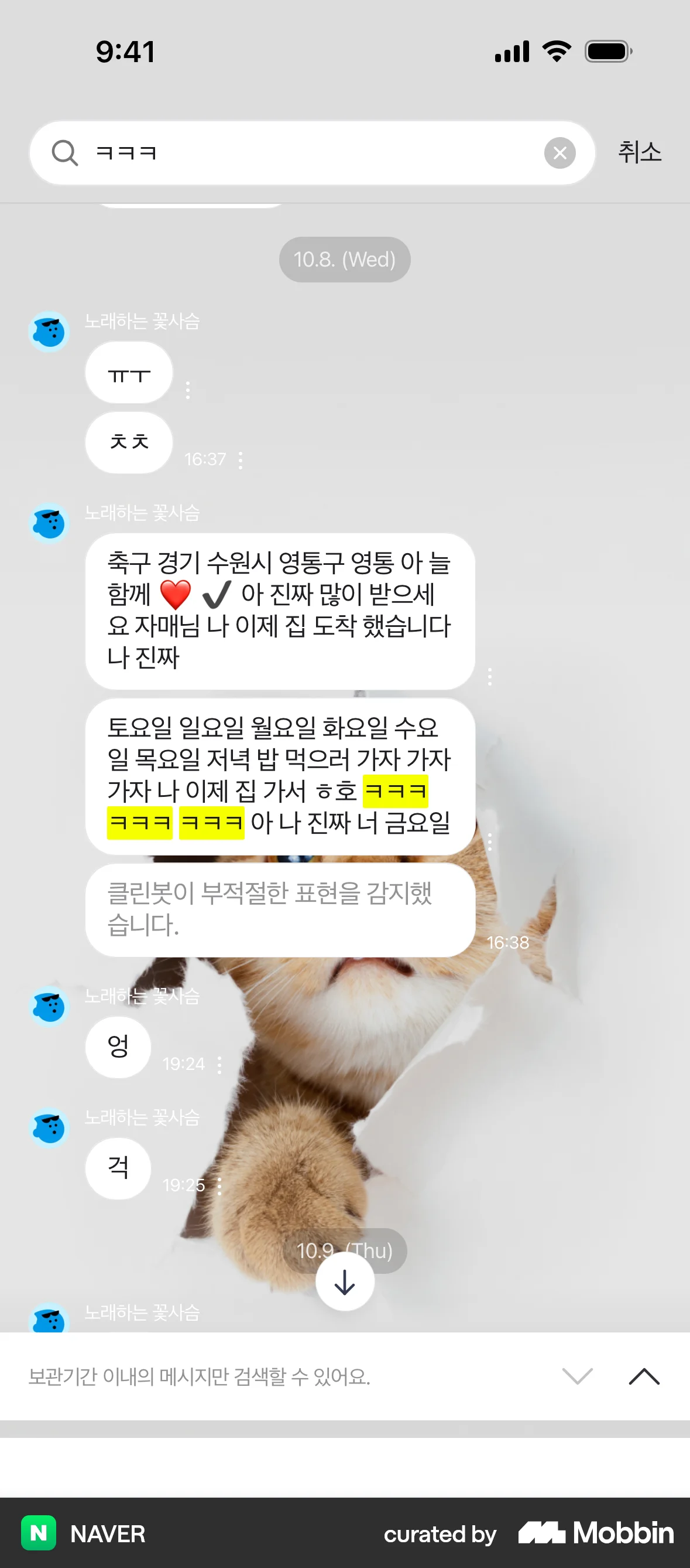 NAVER iOS Chat Detail screen