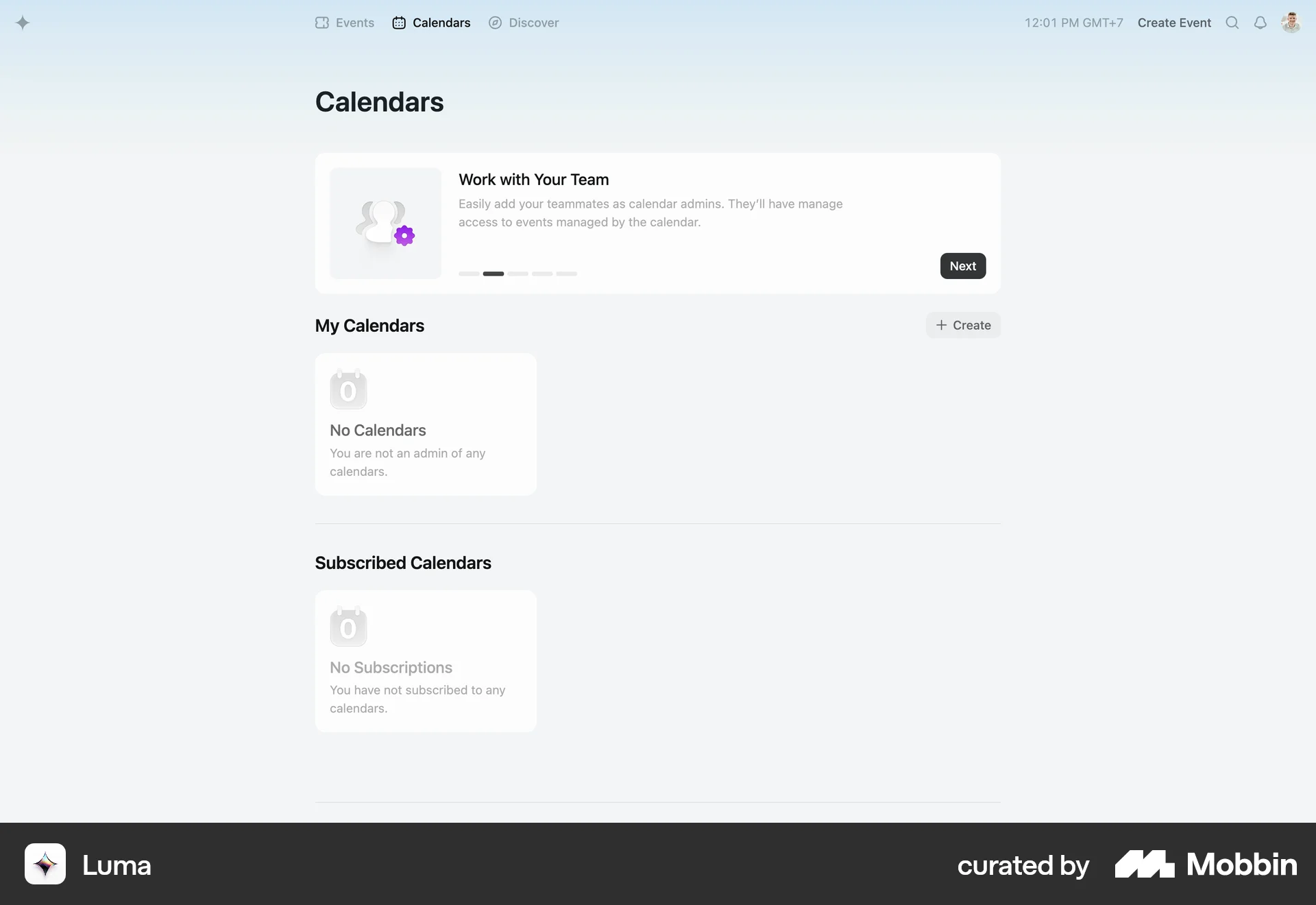 Luma Web Followers & Following screen