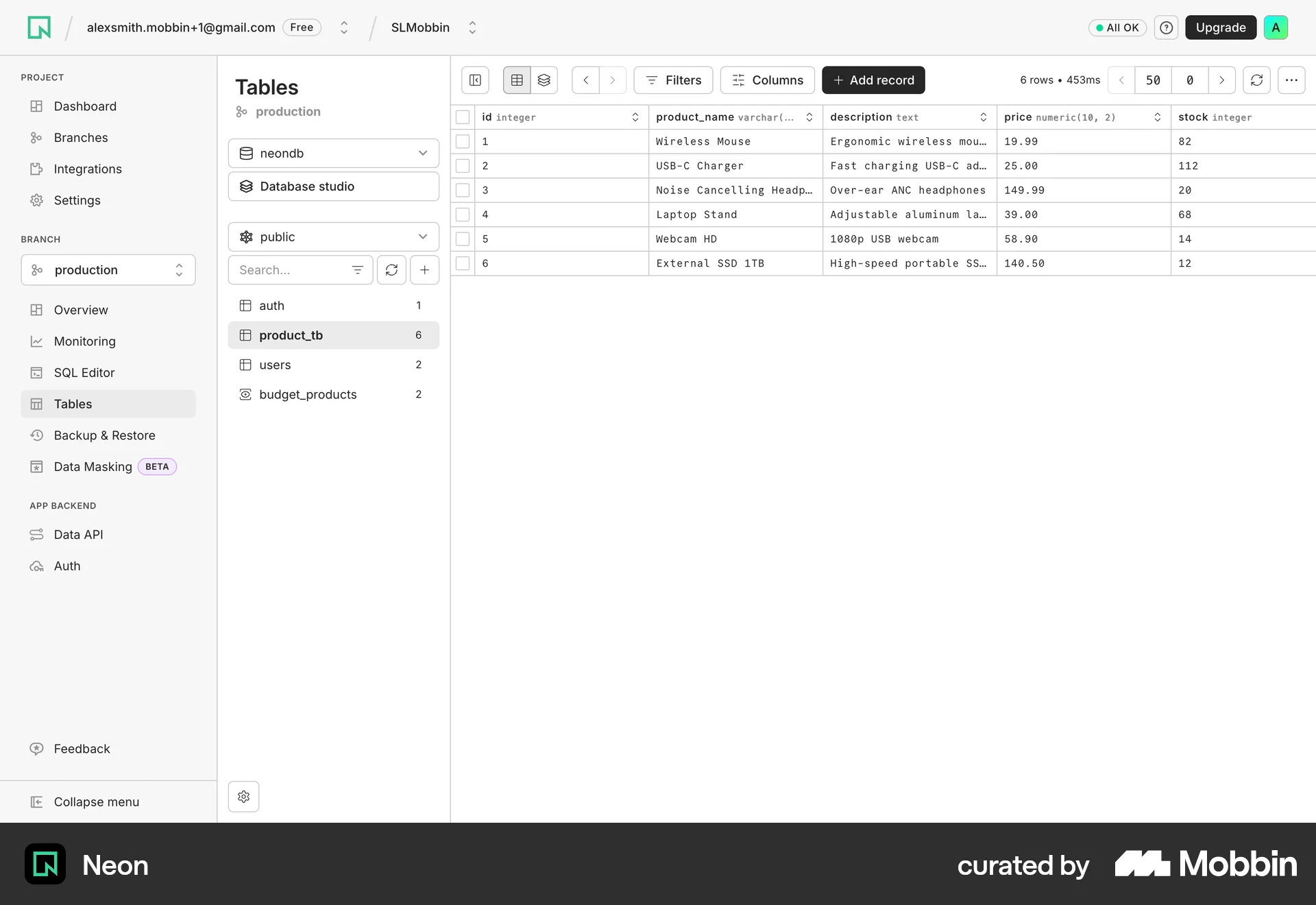 Neon Web screen containing Pagination UI element