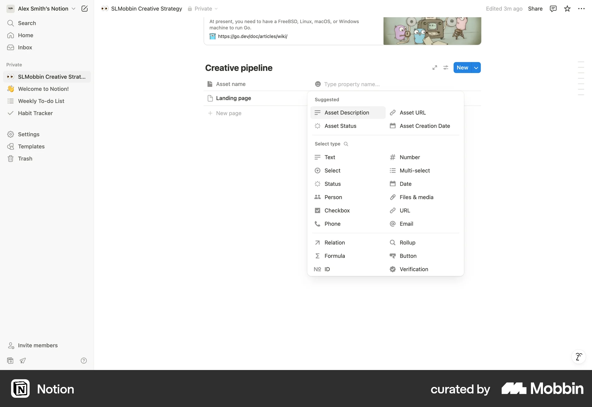 Notion Web Collaboration App screen