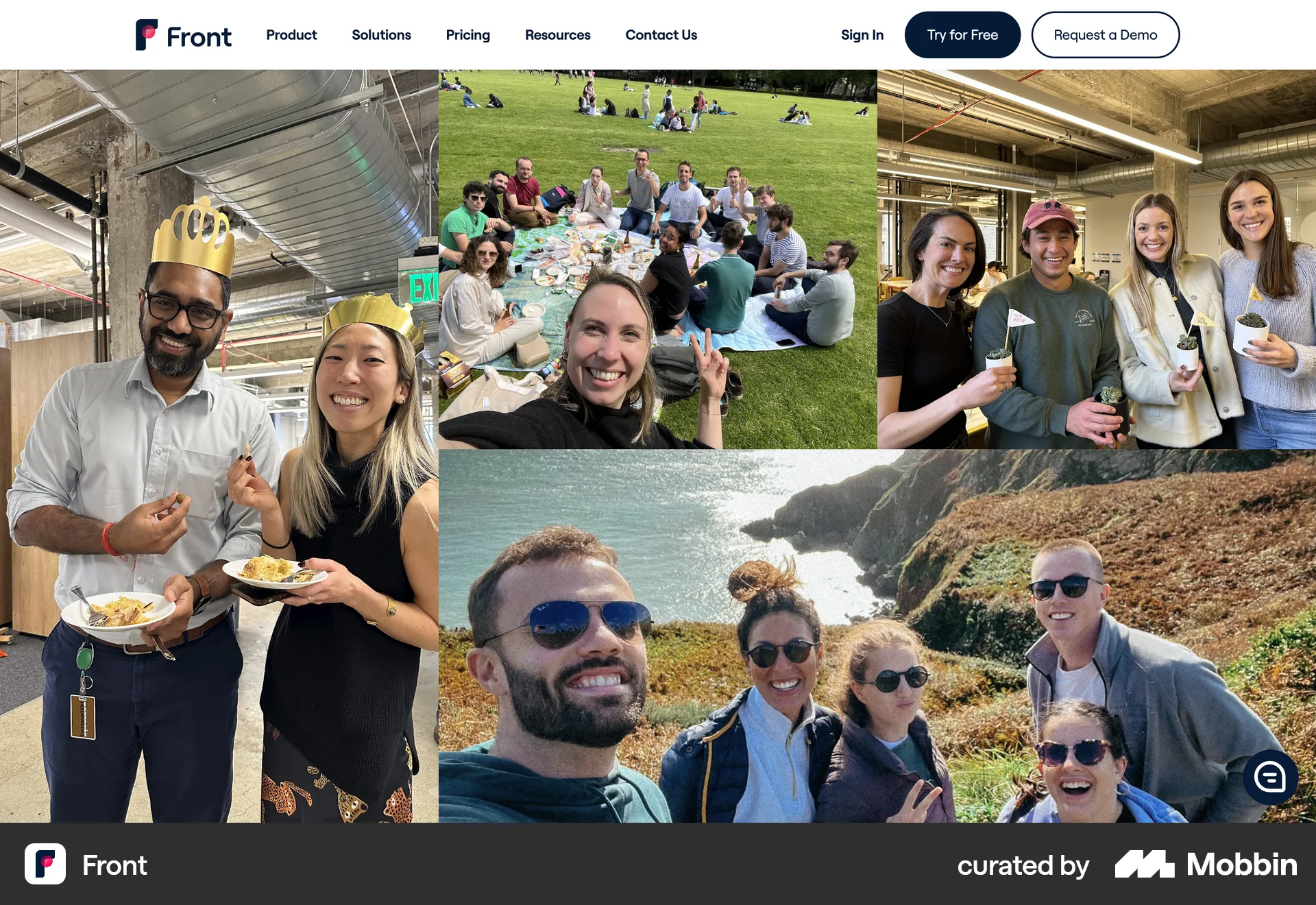 Front Web screen containing Gallery UI element