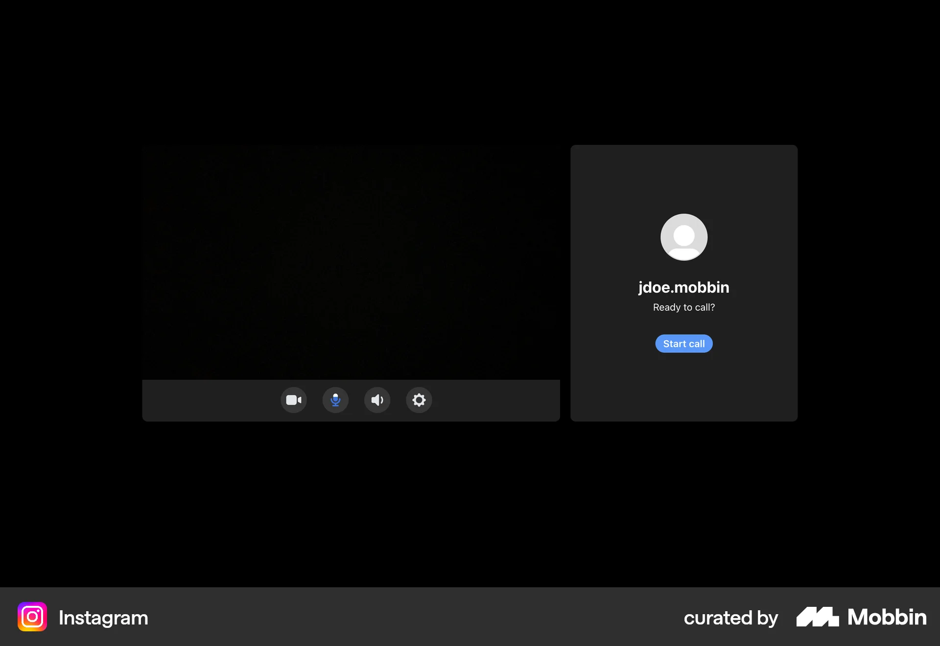 Instagram Web Call screen
