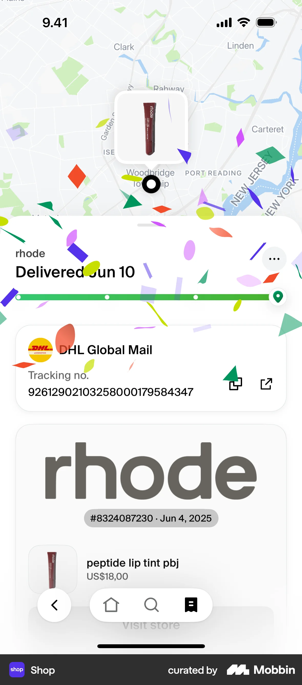 Shop iOS Confetti screen