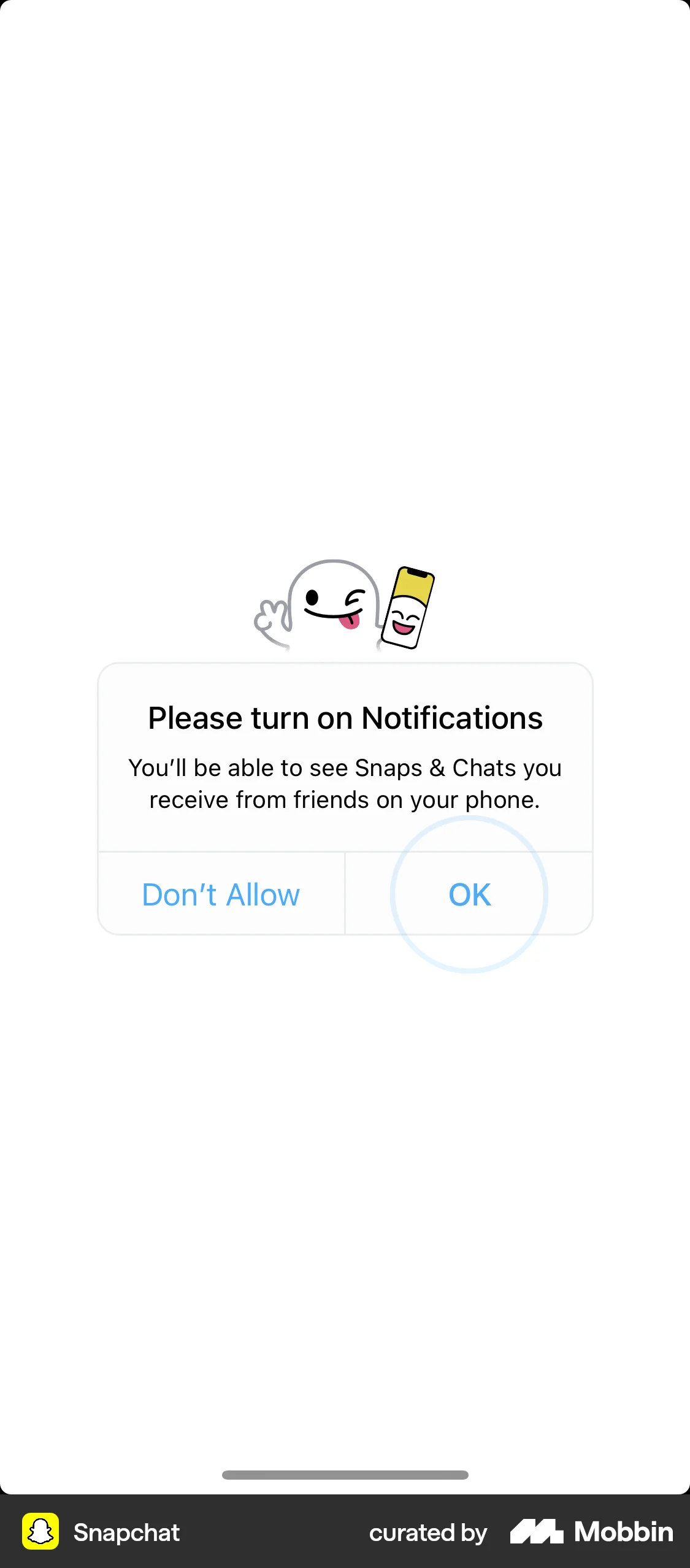 Snapchat iOS Permission screen