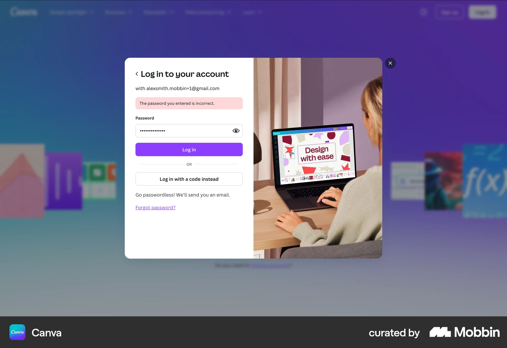 Canva Web Error screen