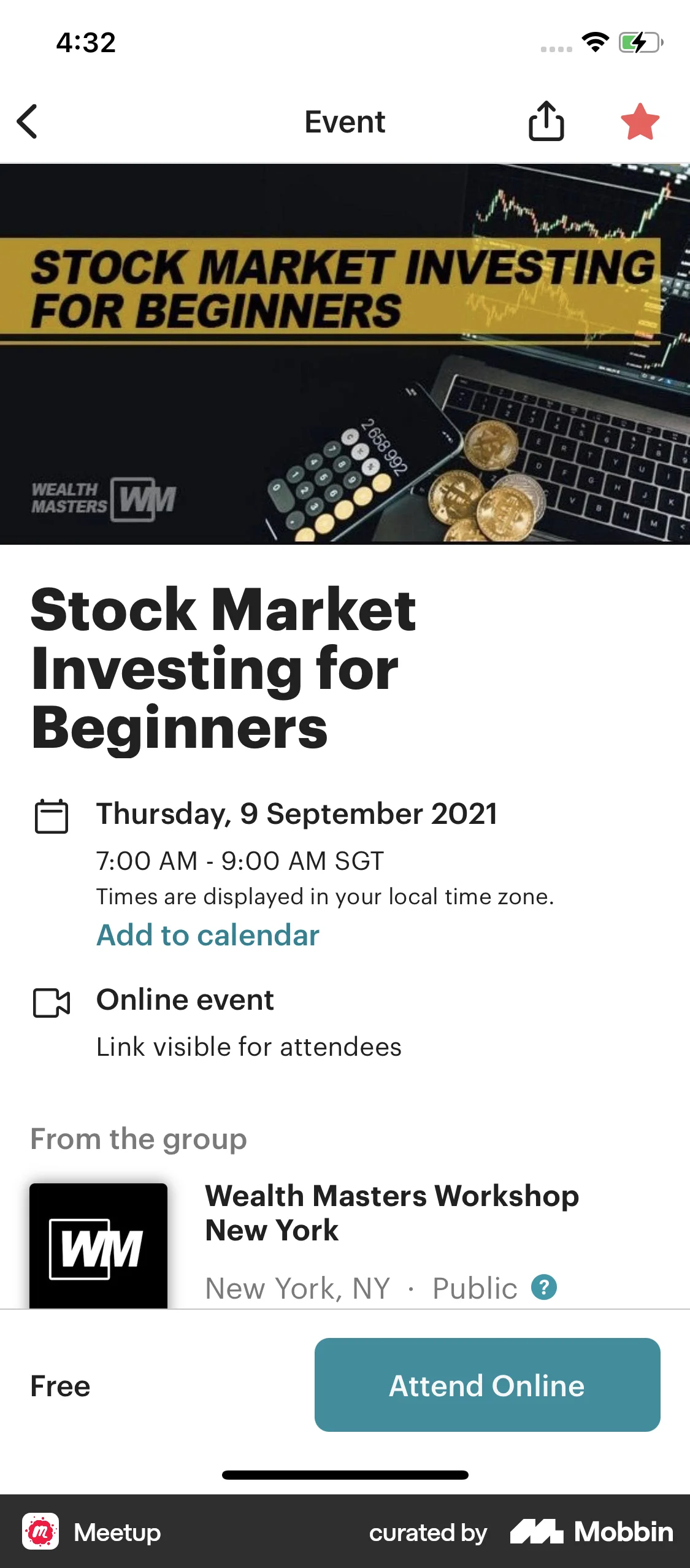 Meetup iOS Event Detail screen