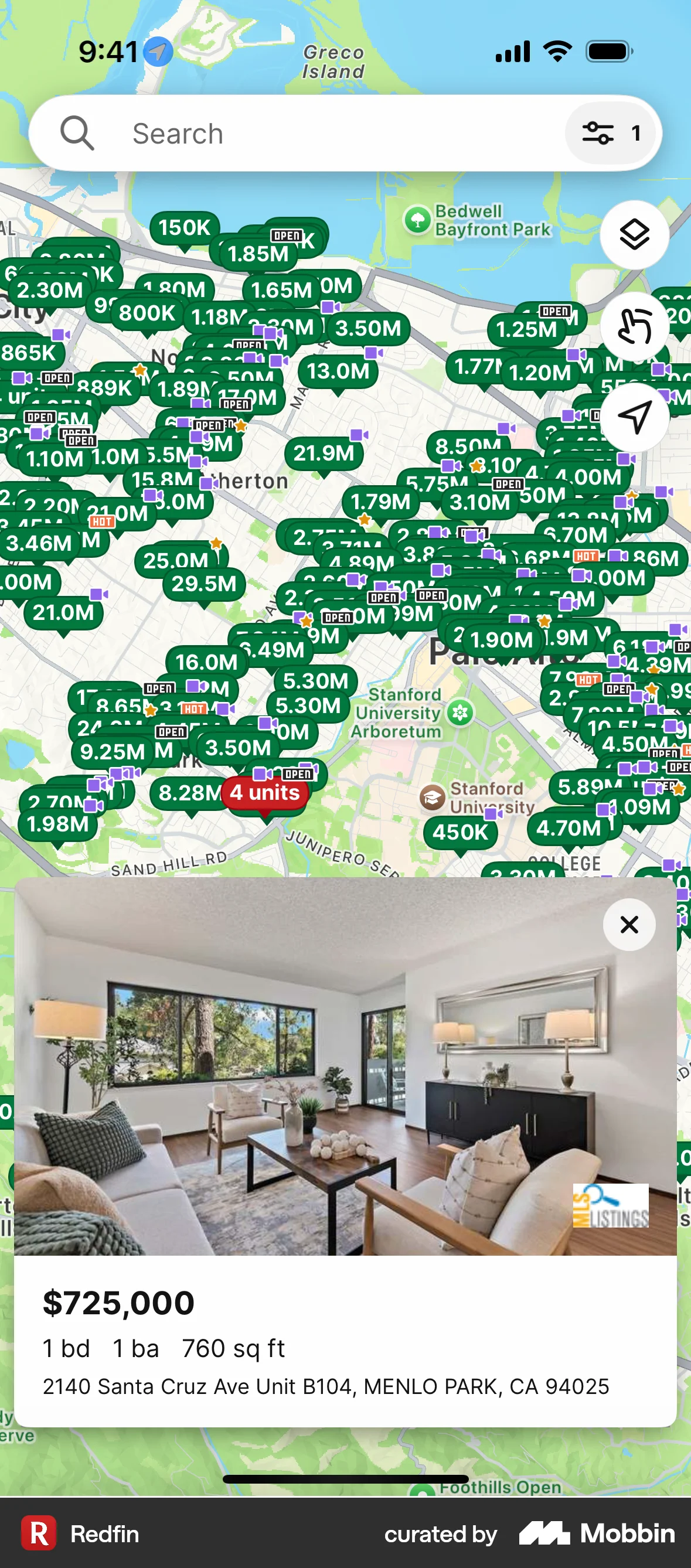 Redfin iOS screen containing Photo UI element